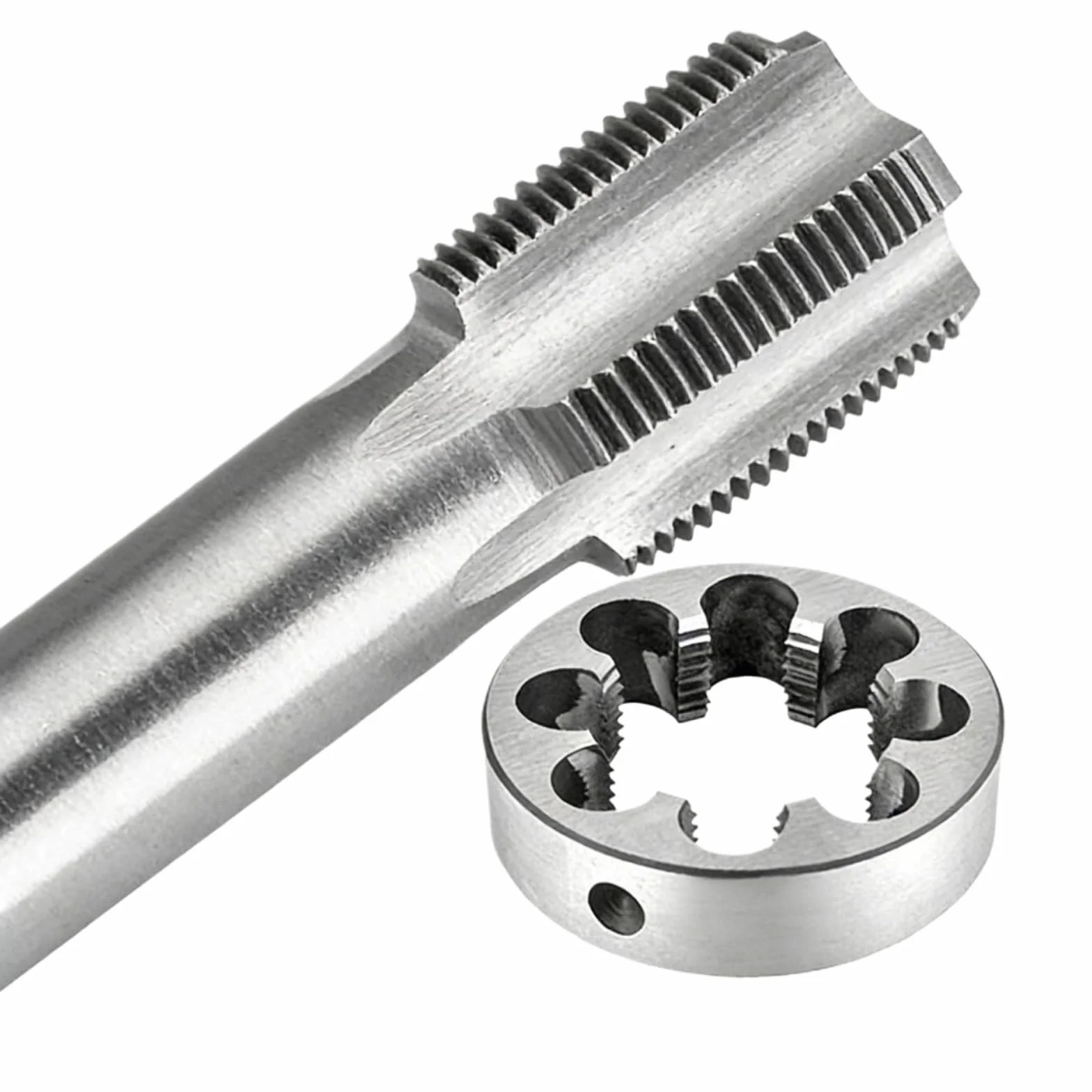 Zestaw gwintowników i narzynek HSS M52, gwintowniki okrągłe o skoku 1-5 mm z rowkiem prostym, gwintowniki prawoskrętne, do gwintowania metalu, uniwersalne zastosowanie (M52x2)