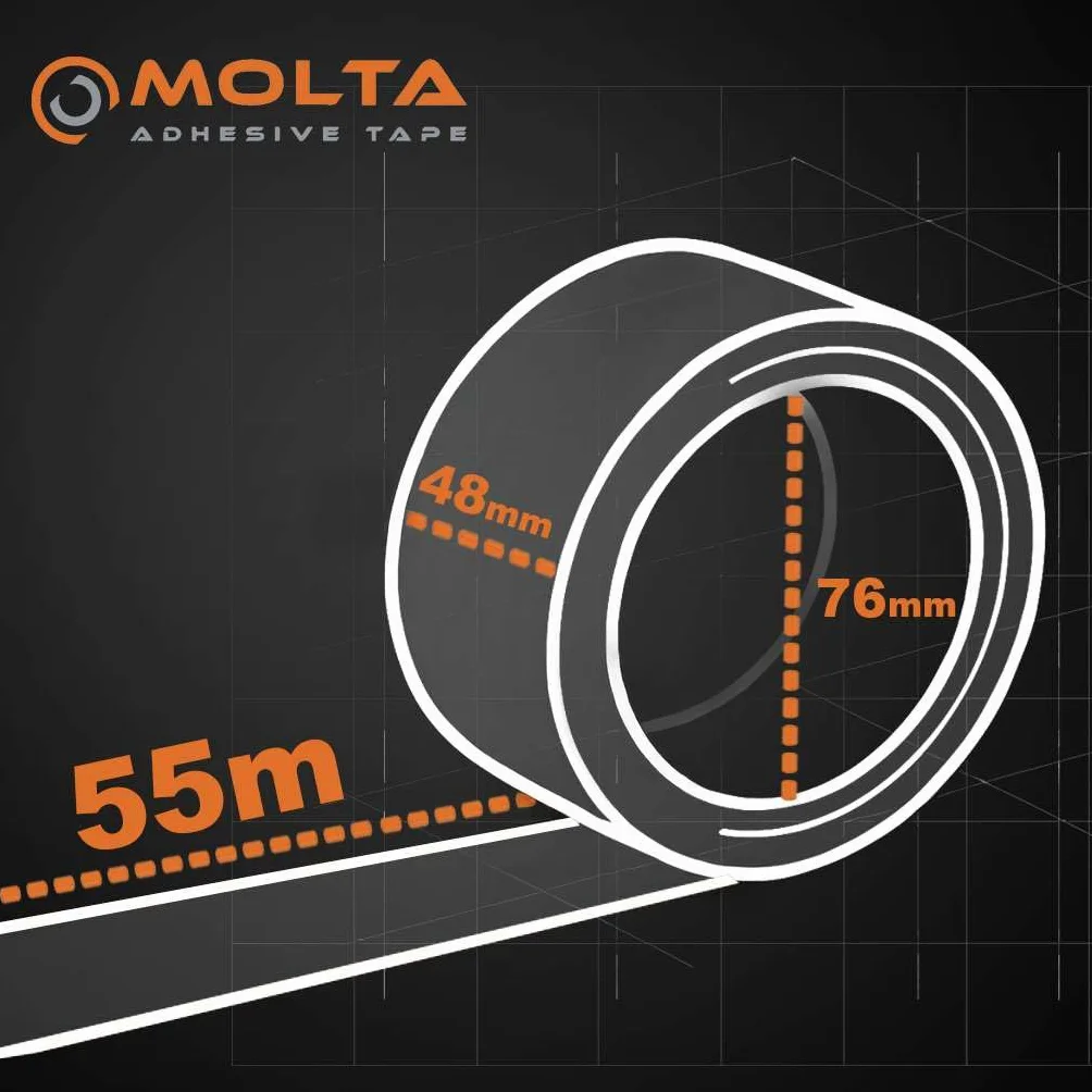 Molta SOLVENTA PLUS brązowa taśma do pakowania, 48 mm x 55 m, taśma klejąca do pakowania, taśma kartonowa, taśma do pakowania paczek i kartonów – 36 rolek | naturalna drapak