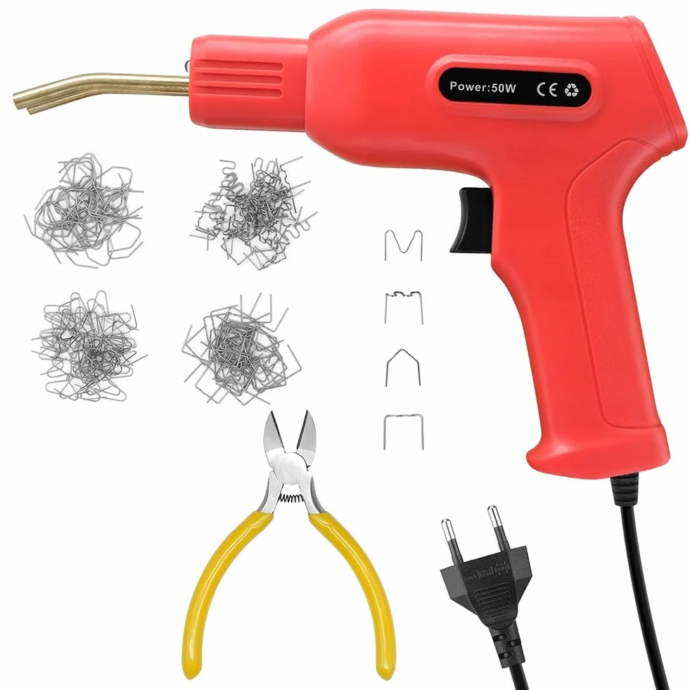 Stacja lutownicza Hot-Air 858D + pistolet do nitowania z tworzywa sztucznego w walizce + 200 nitów – wszechstronne narzędzia do naprawy elektroniki i montażu tworzywa sztucznego – Rosfix 858D