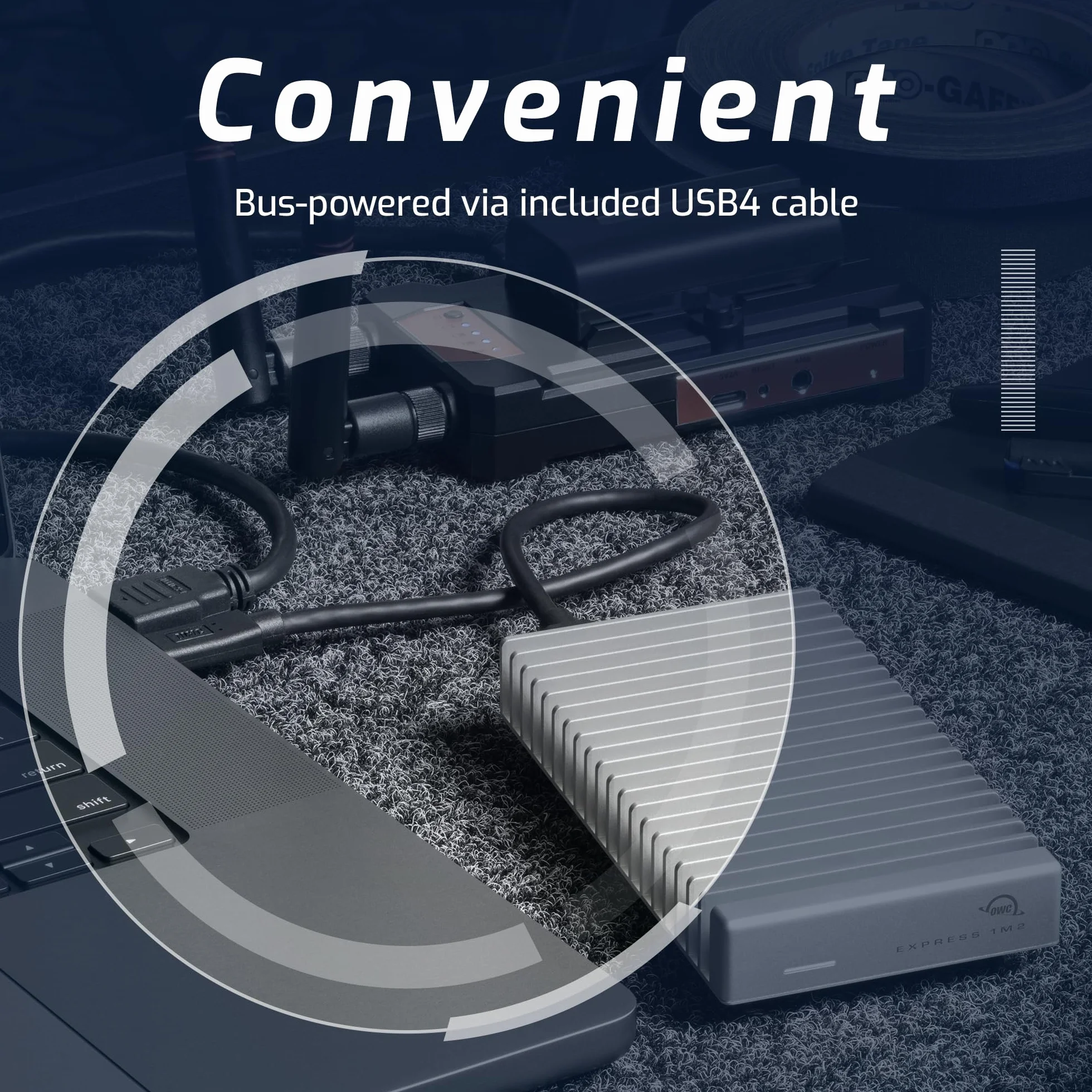 OWC 0TB Express 1M2 USB4 (80 Gb/s) Powered Portable NVMe SSD External Storage Solution (tylko obudowa)