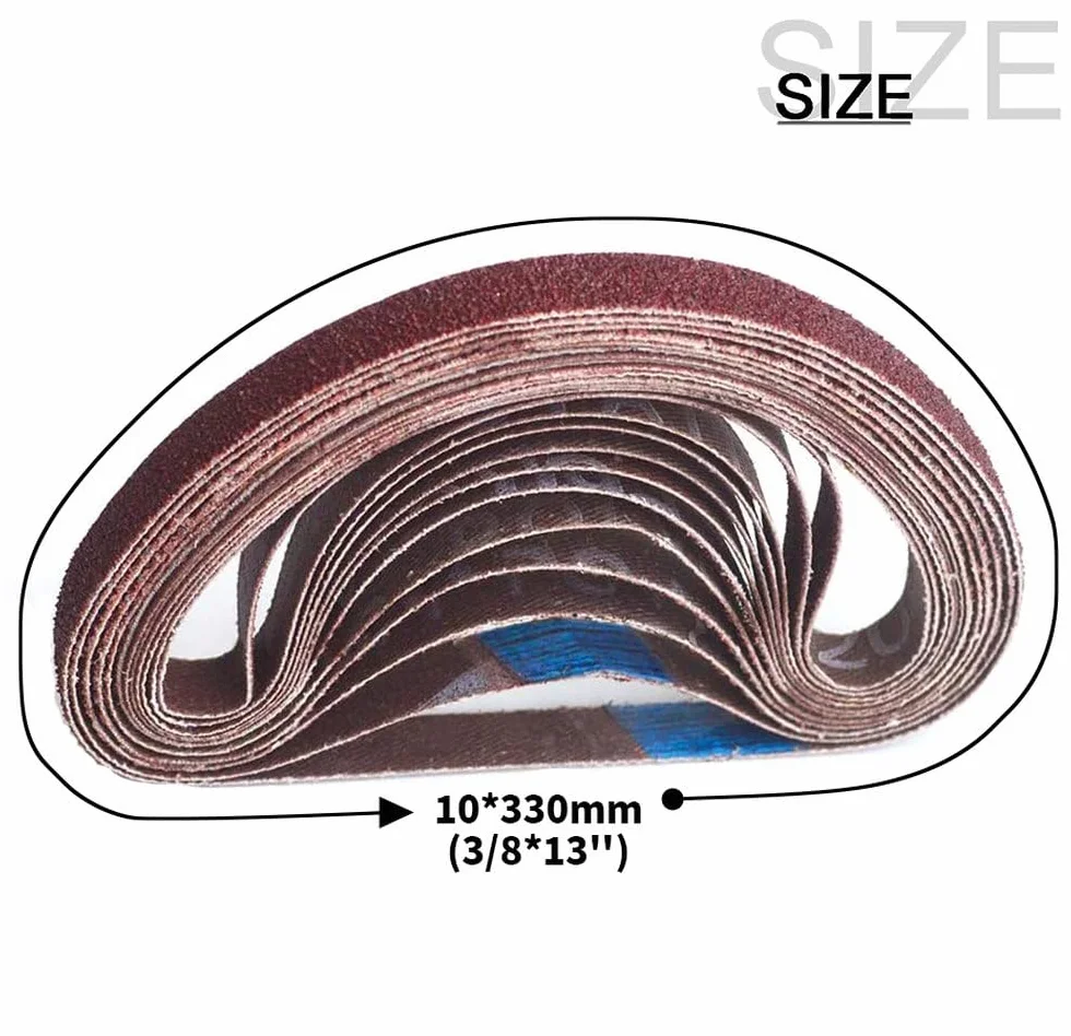 10 * 330mm Pas ścierny szlifierski Akcesoria do szlifierek taśmowych Pas polerski do szlifowania metalu i drewna Noże 10 szt. Zestaw, 10x330mm, P40 10 szt.