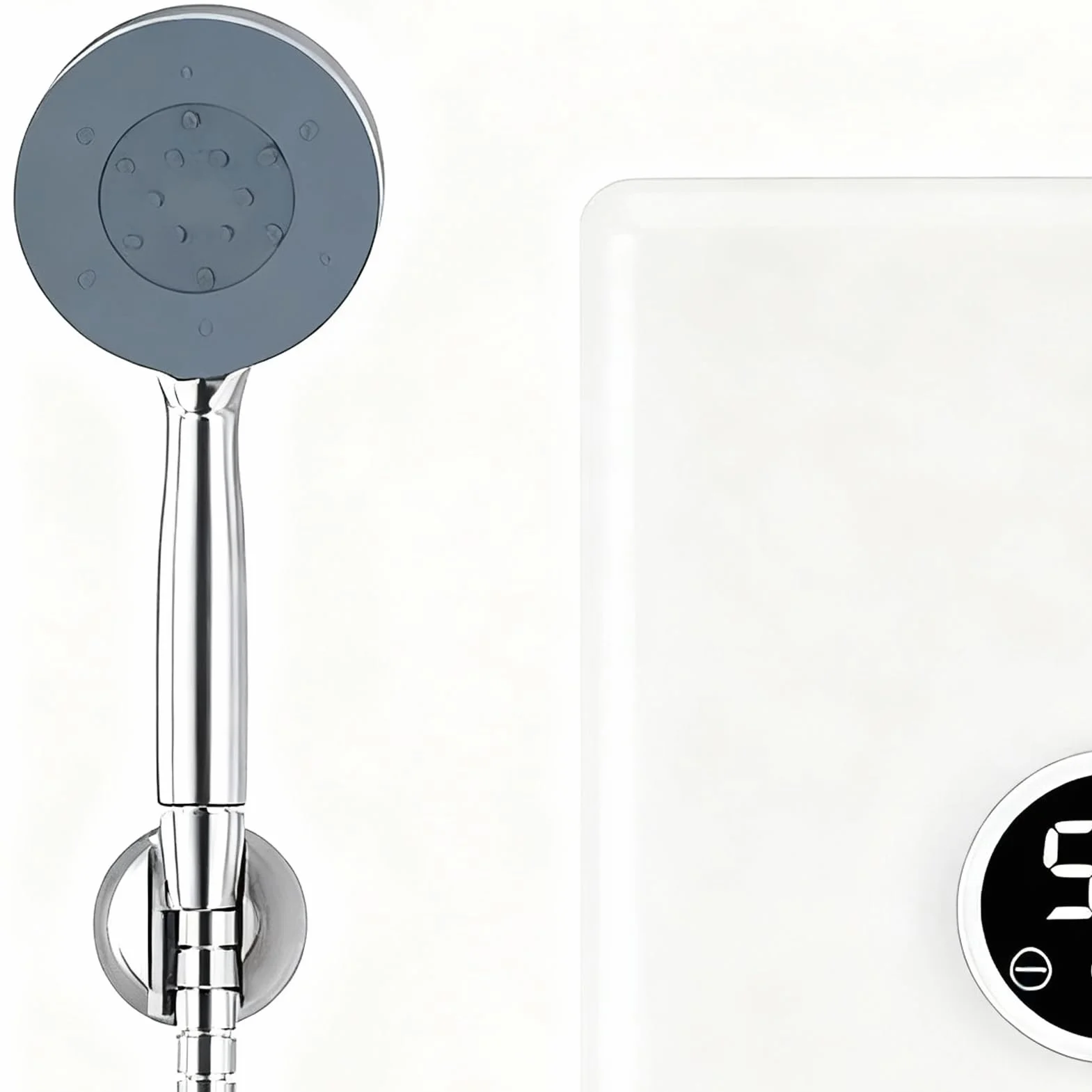 Smart Heat Shower – natychmiastowy podgrzewacz wody do łazienki | ABS / stal nierdzewna z dotykowym sterowaniem LED, konstrukcja bez zbiornika, regulowana temperatura, kompaktowy podgrzewacz do
