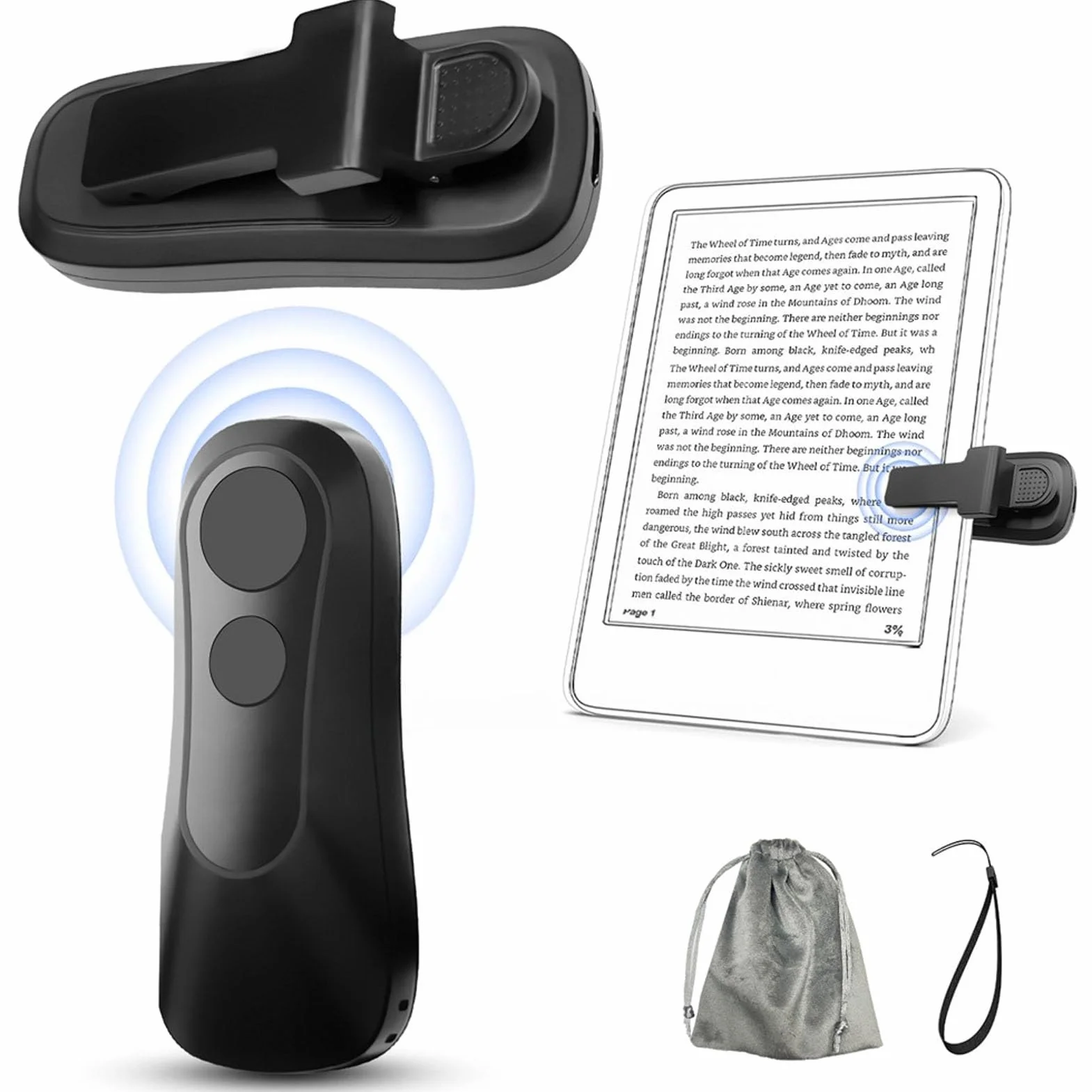 Page Page Turner, Zdalny Turner Page for Ereaders, Clicker Page Turner Akcesoria dla Tabletów z Androidem, Czytanie Powieści, Rekord Wideo Aparatu i Selfie Migawki