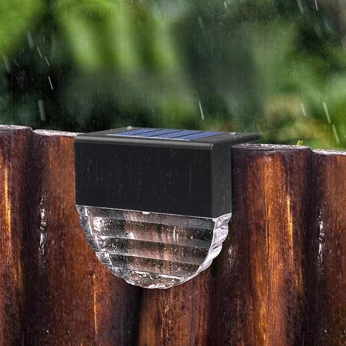 Lampy solarne do ogrodu, oświetlenie schodowe, schody, podwórze, ścieżki, dekoracyjne oświetlenie nocne na patio i do ogrodu, 4 szt