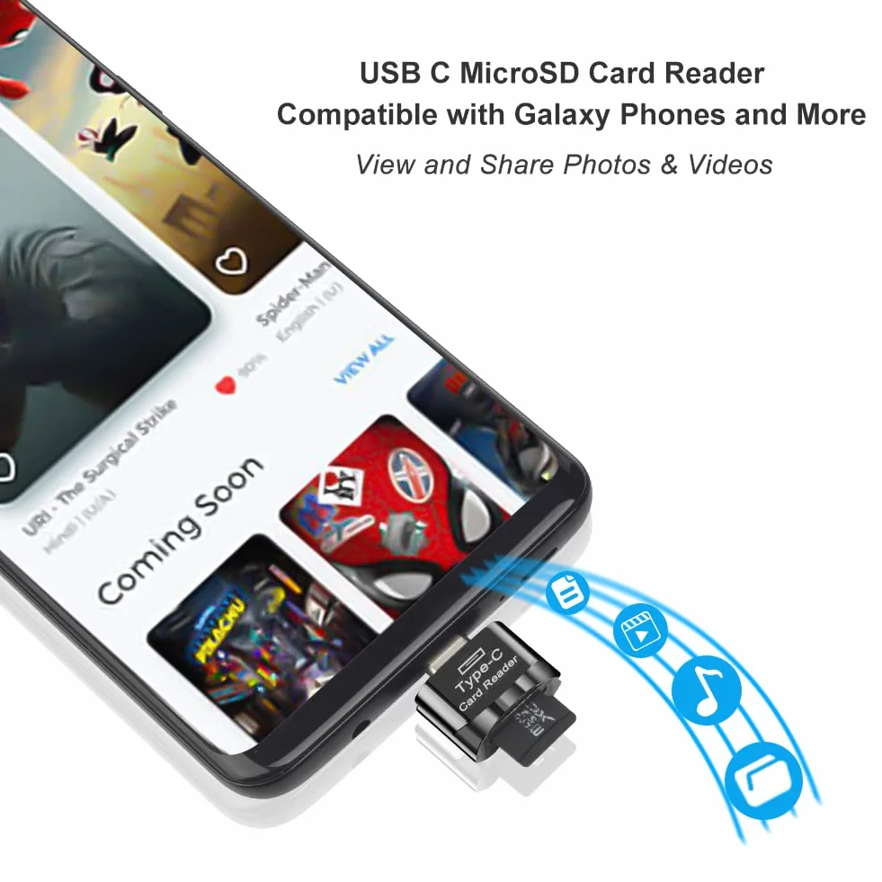 Czytnik kart micro SD USB C TF z adapterem USB C na USB kompatybilny z MacBookiem laptopami Android