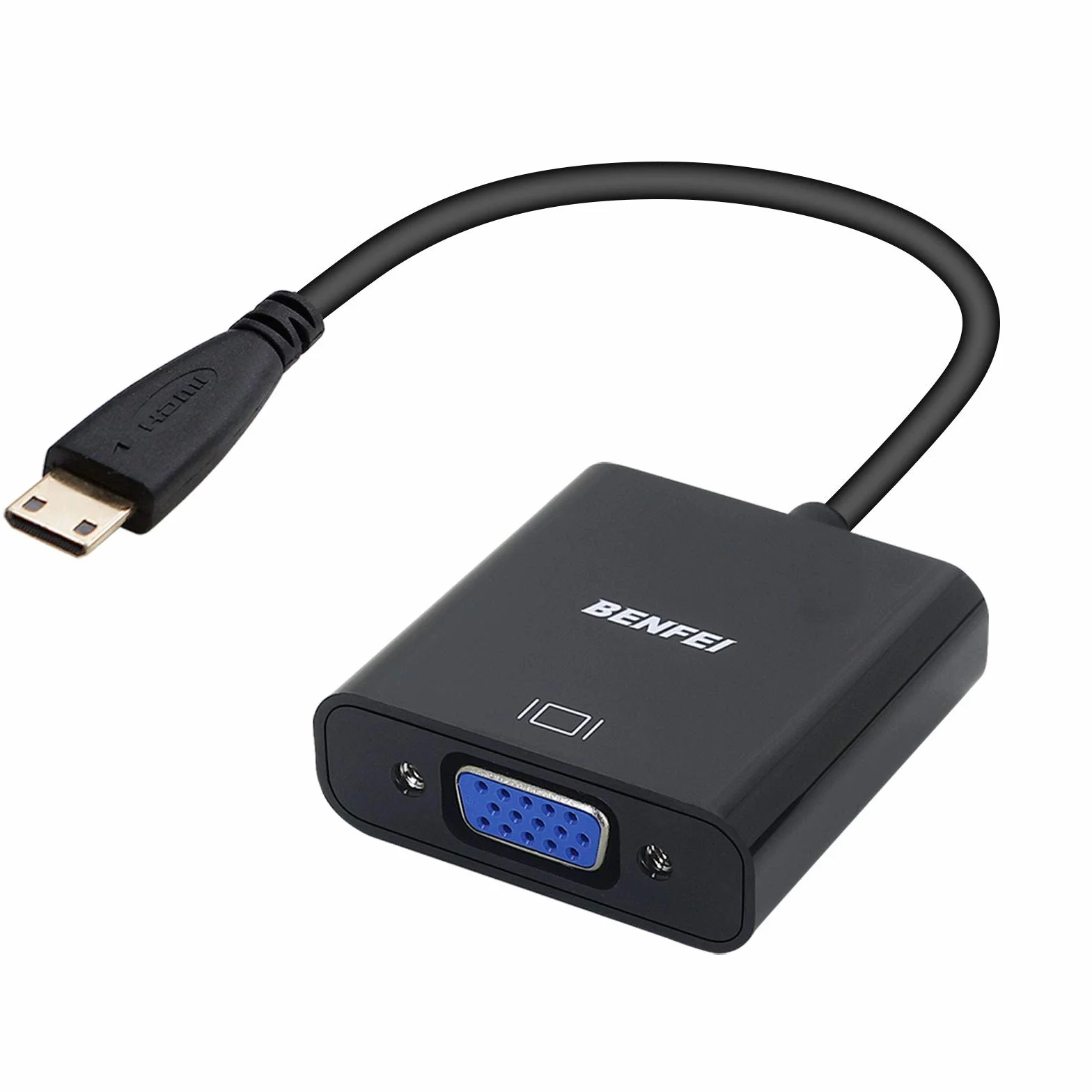 Benfei Adapter Mini HDMI na VGA pozłacany męski na żeński czarny