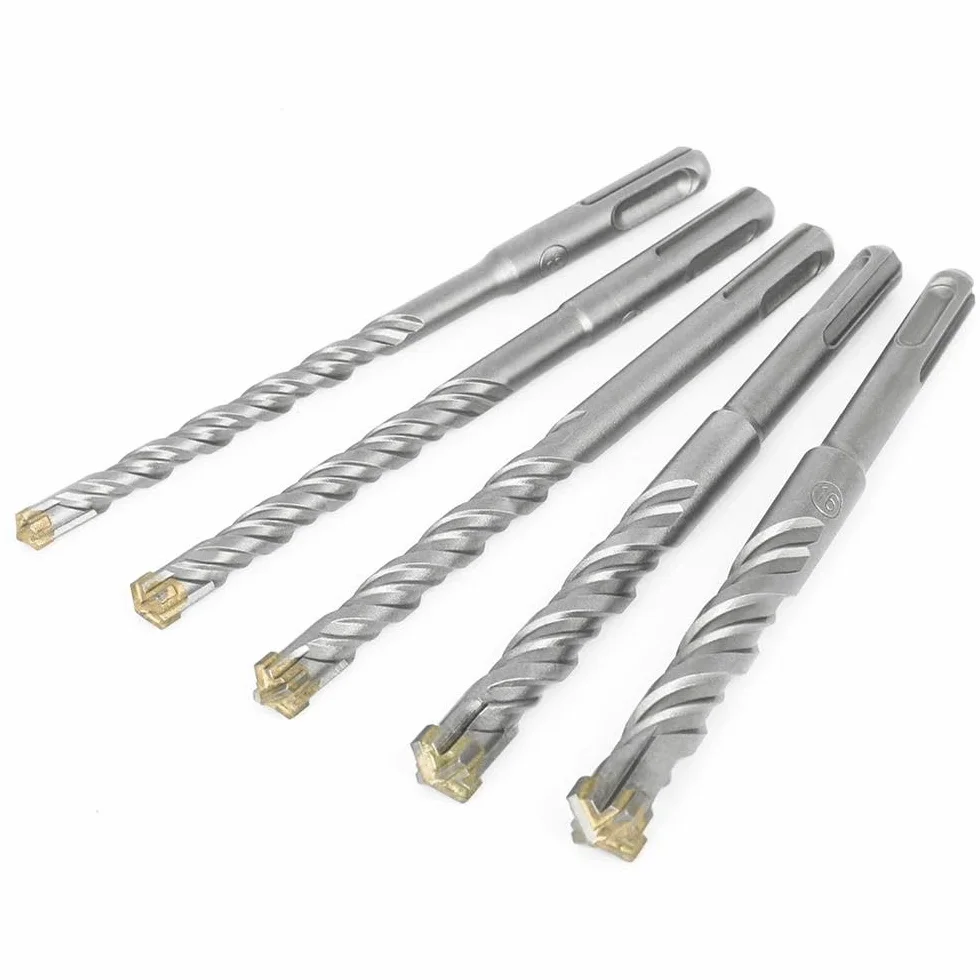 Zestaw wiertła obrotowego SDS Plus， Wiertło do muru SDS Plus, udarowe z końcówką krzyżową TC, 6-12x110-210 mm betonowy kamień ścienny z cegły | 10mm,110mm