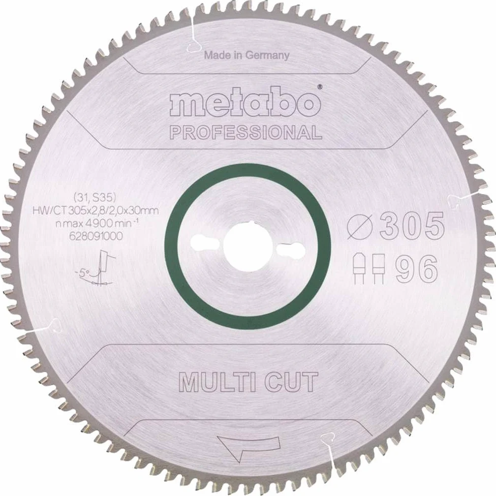 Metabo HW/CT 305X30 96 FZ/TR5 628091000 brzeszczot do piły tarczowej z twardego metalu 305 x 30 x 2 mm liczba zębów: 96 1 szt.