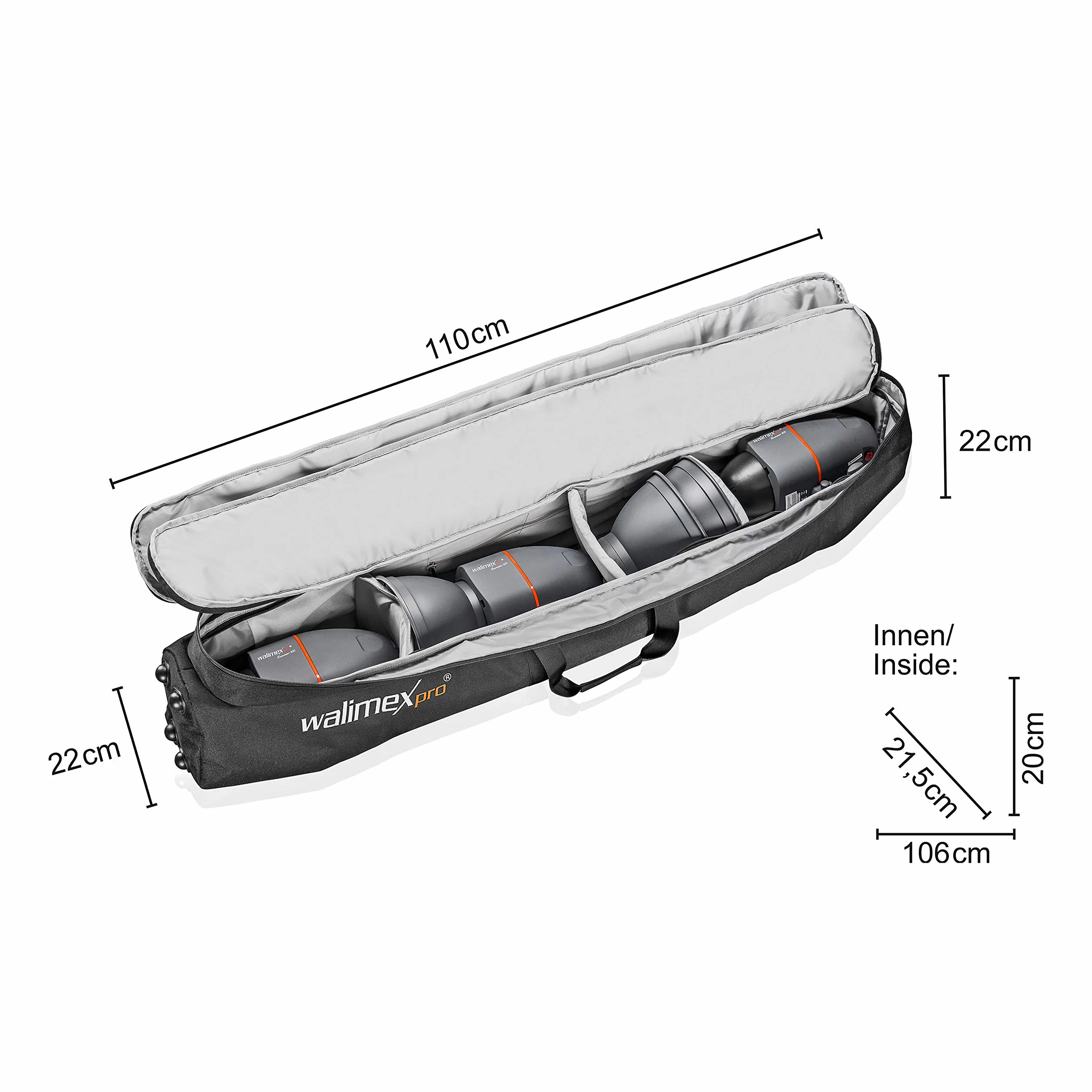 Walimex pro Guardian torba studyjna duża pokrowiec na statyw świetlny trójnożny lampa błyskowa 110 cm czarna
