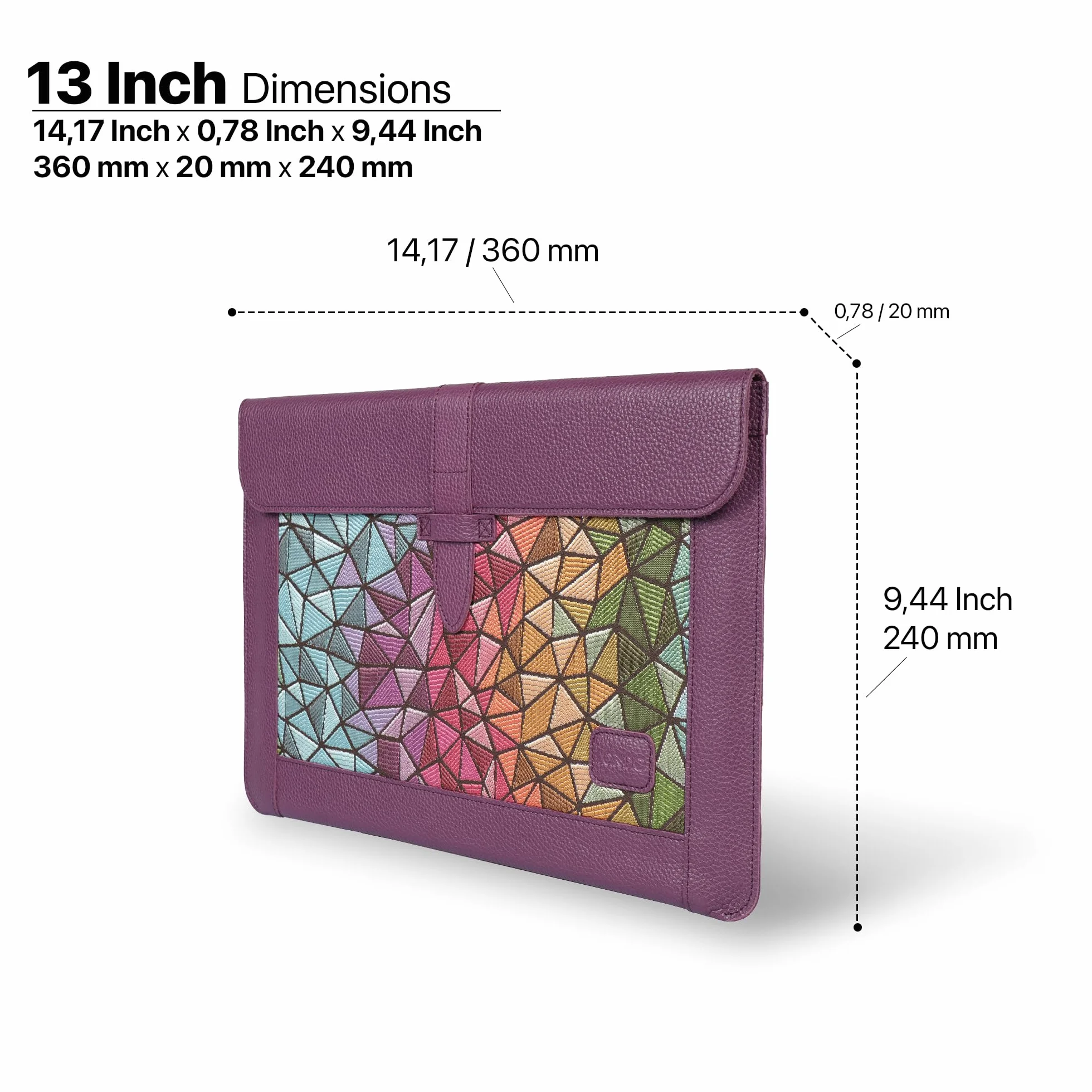 Skórzane Etui LONDO do MacBook Pro 14 Air 13.3 iPad Pro 12.9 Torba na Laptopa Skóra Licowa Purple 2020-2026