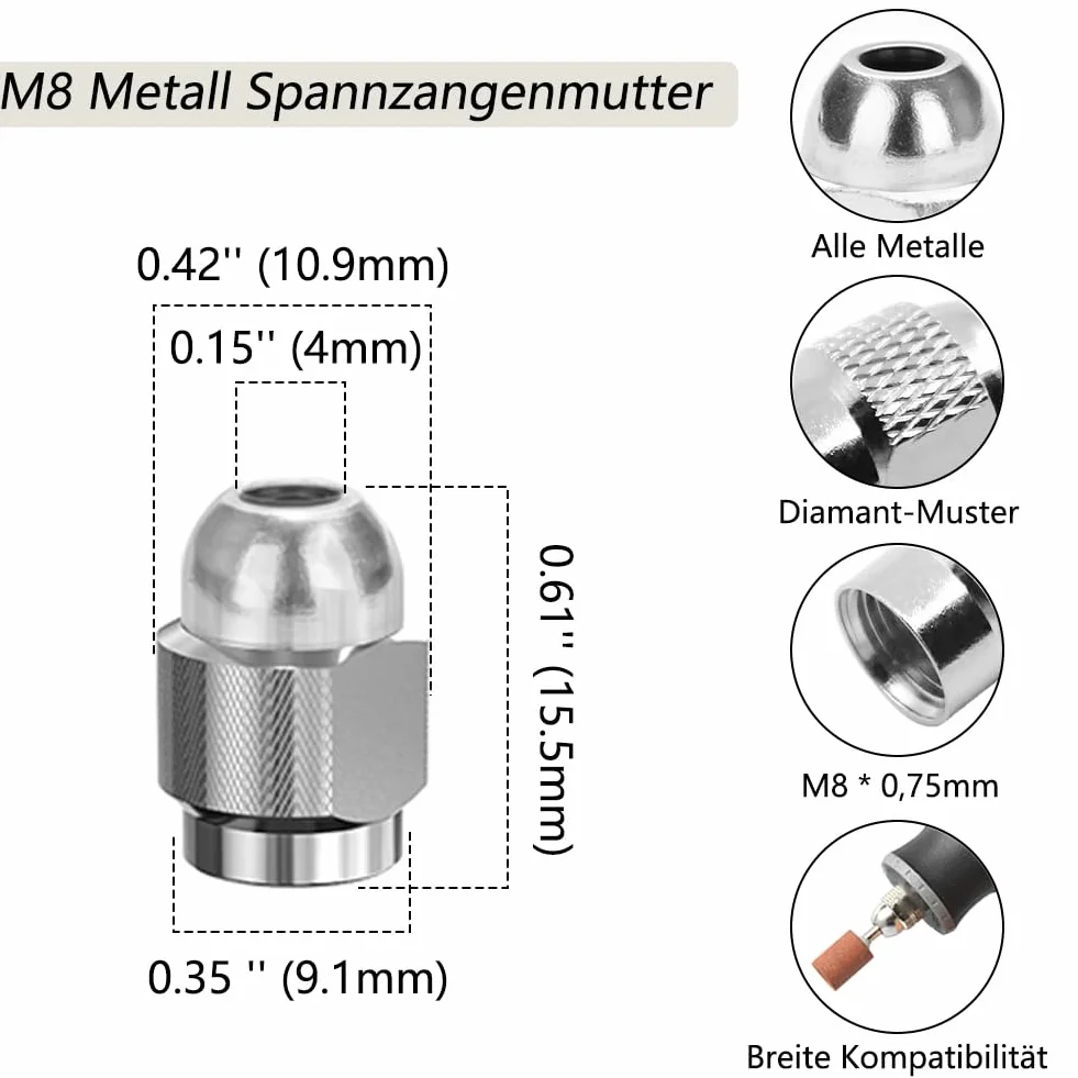 Zestaw 16 sztuk uchwytów wiertarskich, 1/32" do 1/8" 4486 szybkozmienny uchwyt wiertarski z zamiennikiem 4485 mosiężna tuleja zaciskowa metalowa (0,5 – 3,2 mm) adapter uchwytu wiertarskiego do