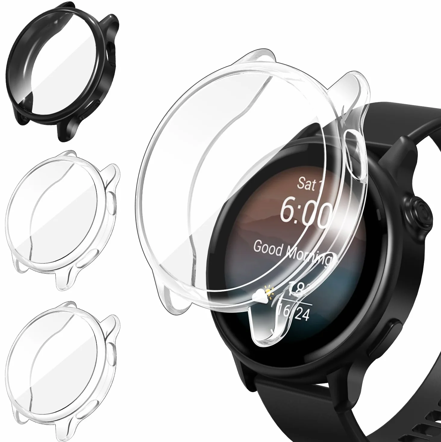 Ivoler Etui Ochronne TPU do Garmin Vivoactive 6, 3 sztuki, Pełne Pokrycie, Ultracienkie