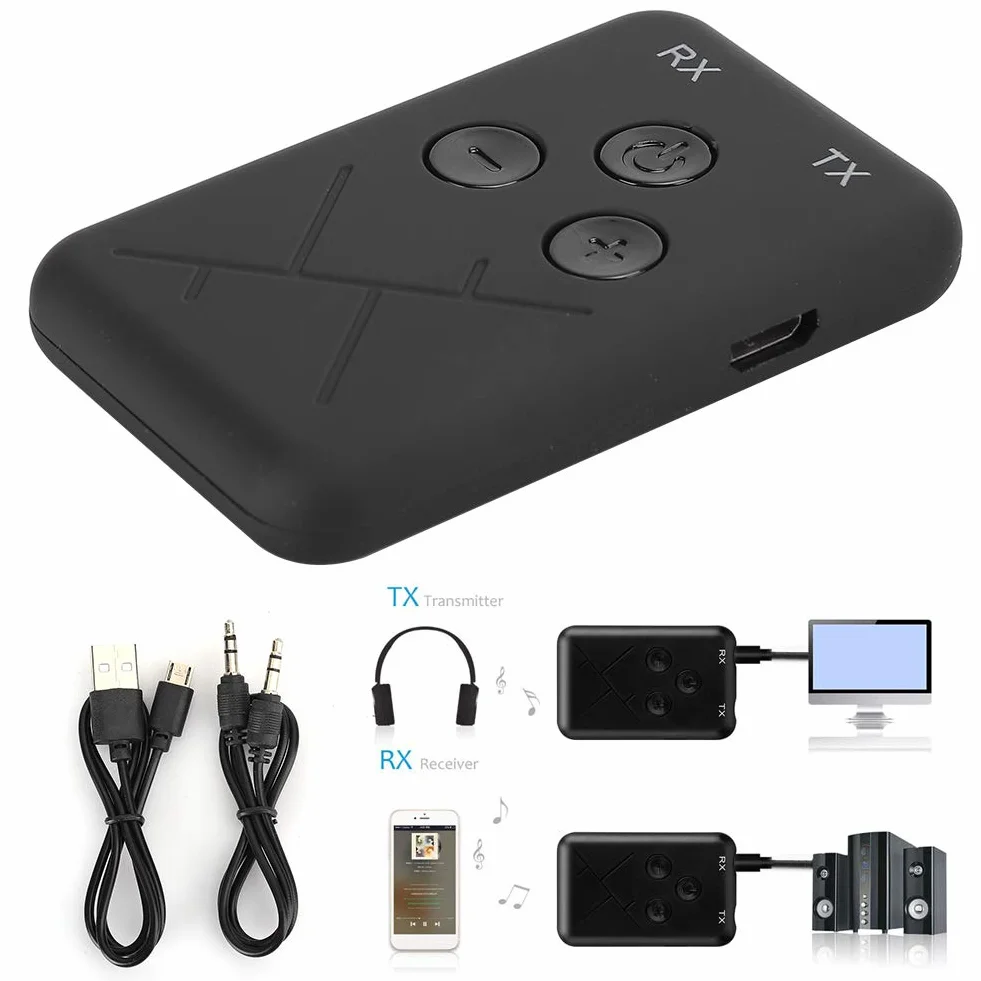 Annadue Odbiornik Bluetooth 2 w 1, designerski odbiornik radiowy, adapter Bluetooth, różne urządzenia audio, słuchawki Bluetooth MP3 do telewizora