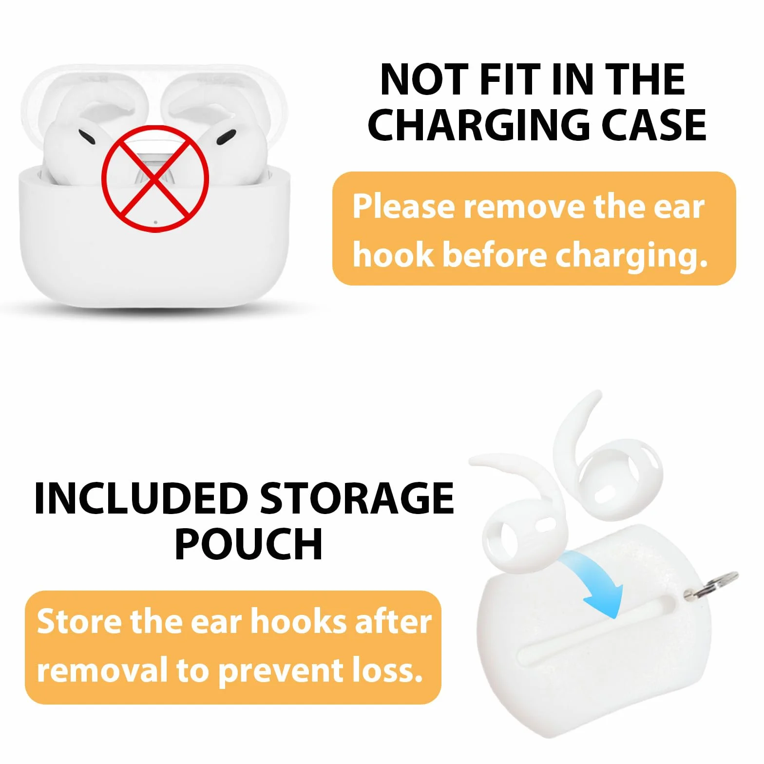 Adhiper Silikonowe Haczyki na Ucho do AirPods Pro 3. Generacji 2025, Antypoślizgowe, Odporne na Upadki