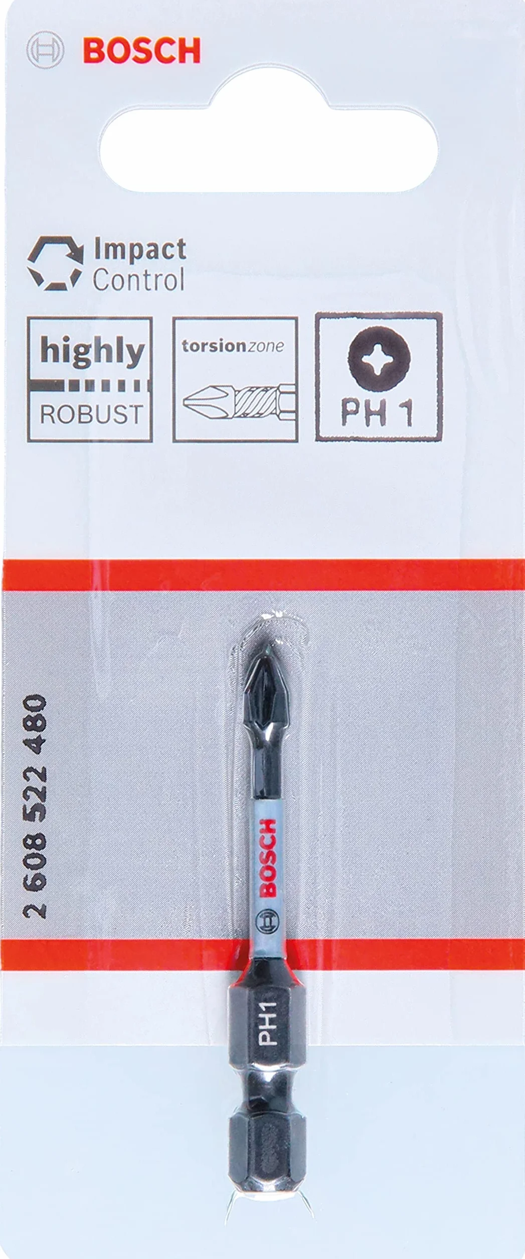 Bosch Professional 1 bity do wkrętarki Impact Control PH1 (50 mm, trzpień sześciokątny, Pick and Click, osprzęt wkrętarki udarowej)