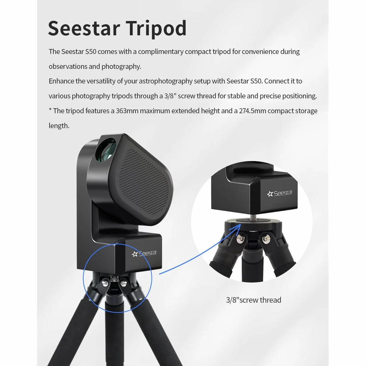 ZWO Seestar S50 Smart Telescope AP 50/250