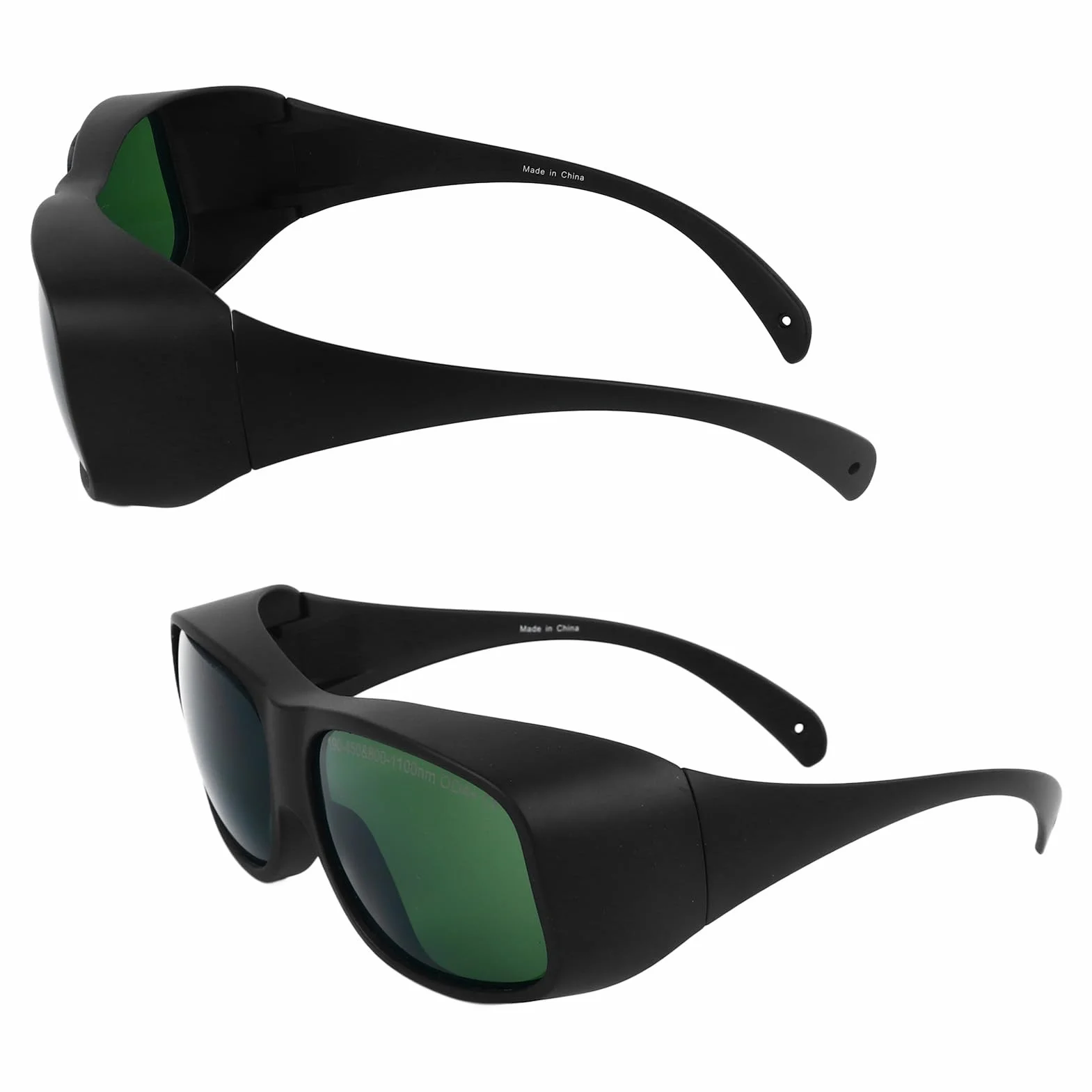 Bediffer Laserowe Okulary Ochronne 1064nm Wysoka przepuszczalność Antylaserowa Ochrona Oczu dla Urządzenia OPT Beauty TR90 Materiał Czarna Ramka Zielona Soczewka OD4, do Zabiegów Upiększających