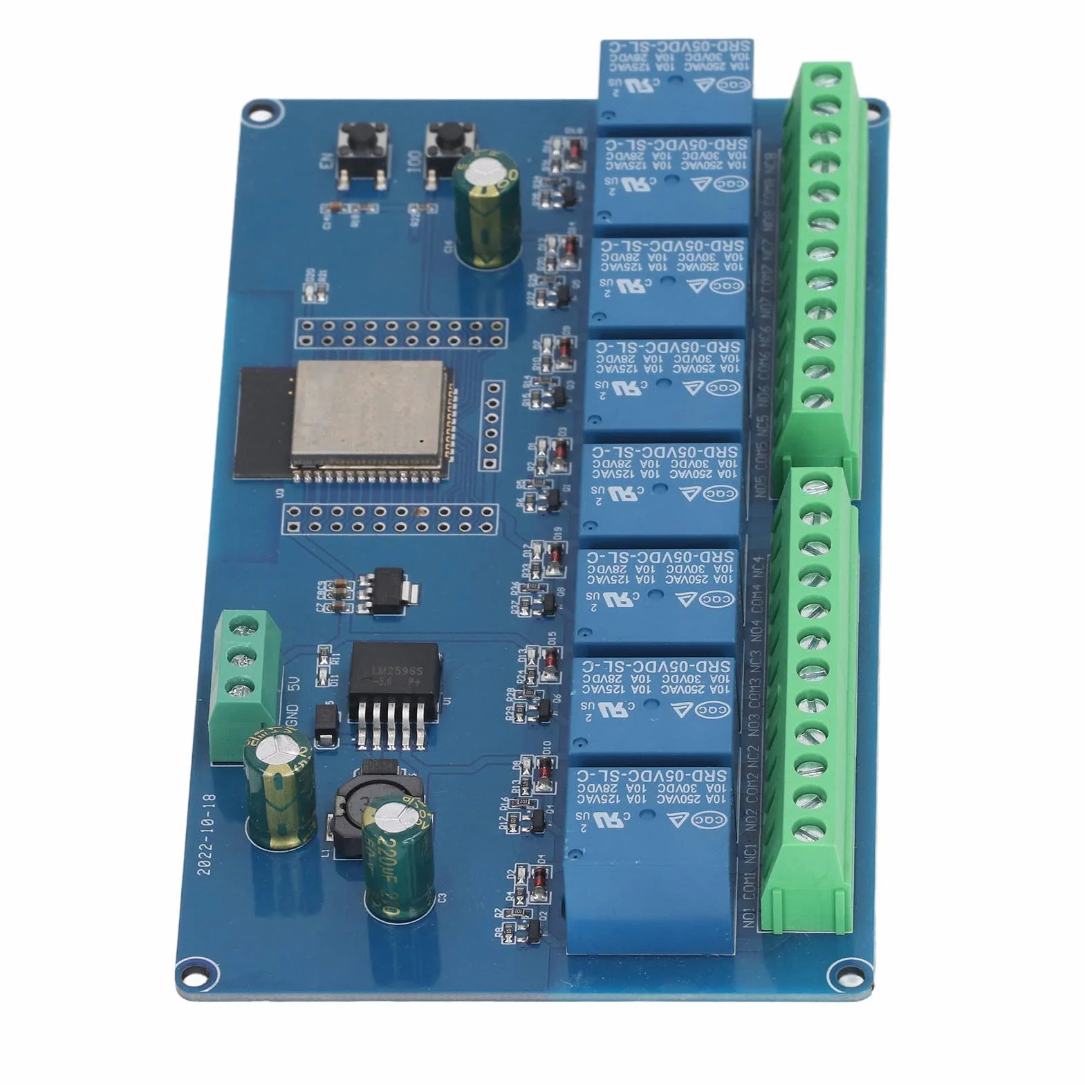 8-kanałowy moduł przekaźnikowy BLE WiFi do bezprzewodowego sterowania i prototypowania elektronicznego z płytą rozwojową DC