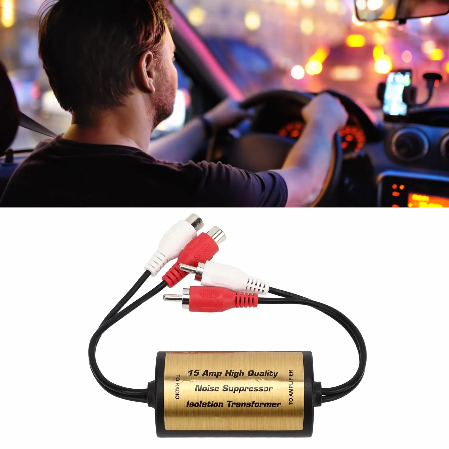Filtr Szumów Audio 15A Stereo Przeciwzakłóceniowy Izolator Pętli Uziemienia