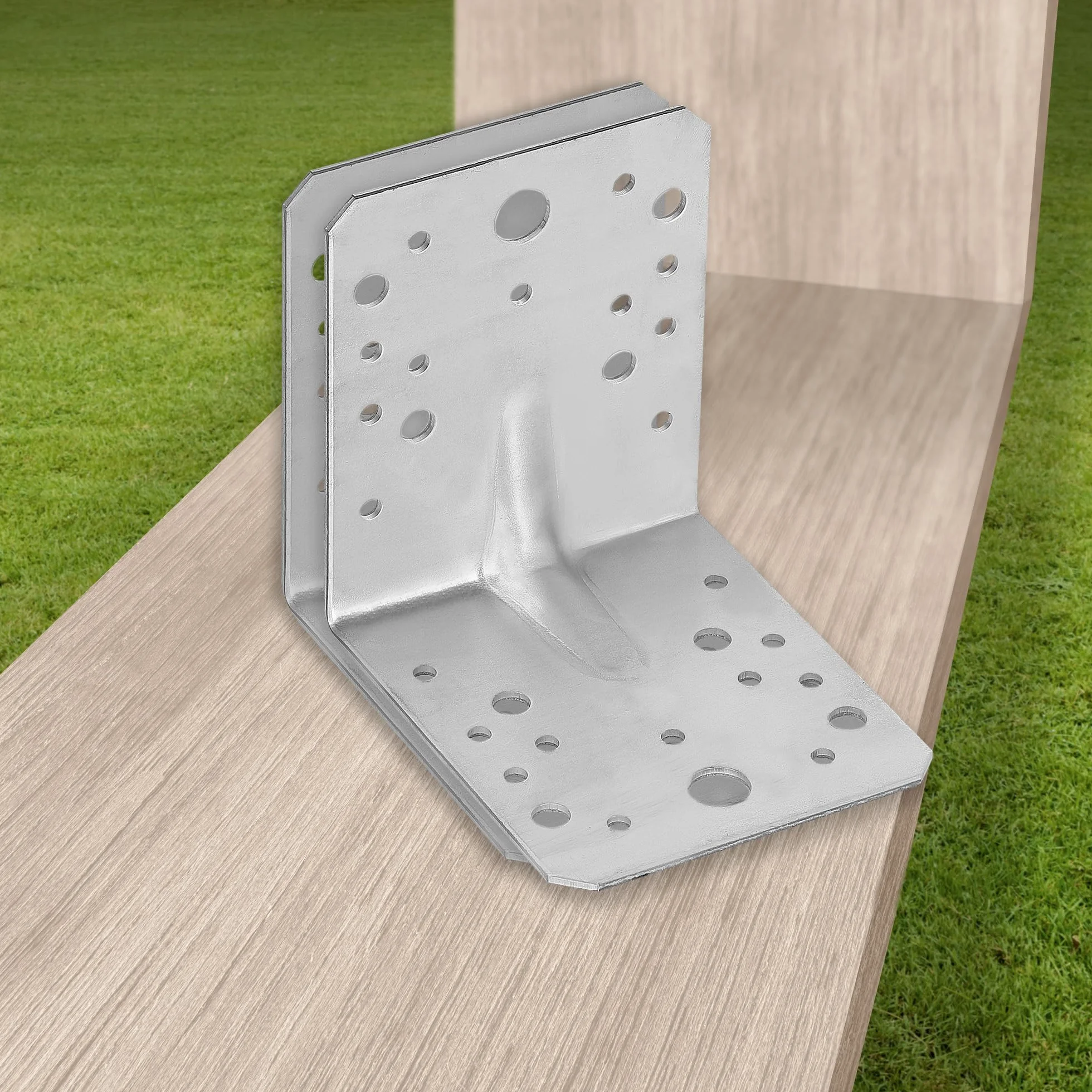 KOTARBAU® 50 szt. Kątownik Ciesielski - Łącznik Budowlany - 105 x 105 x 90 MM - Stal ocynkowana - z Przetłoczeniem - Nierdzewny