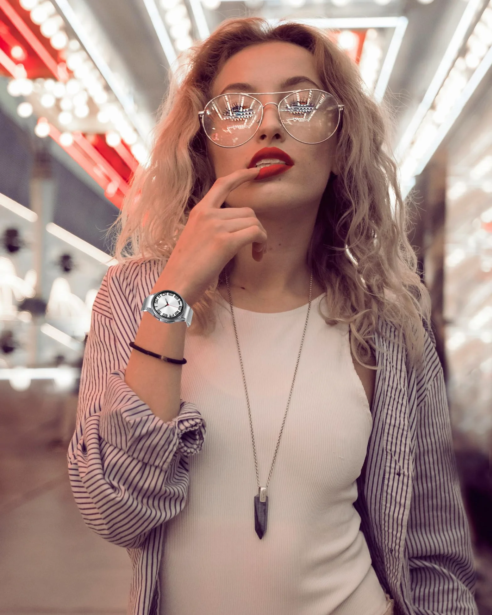 Magnetyczna bransoleta ze stali nierdzewnej do Samsung Galaxy Watch FE 7 6 5 4 Band 40 44mm