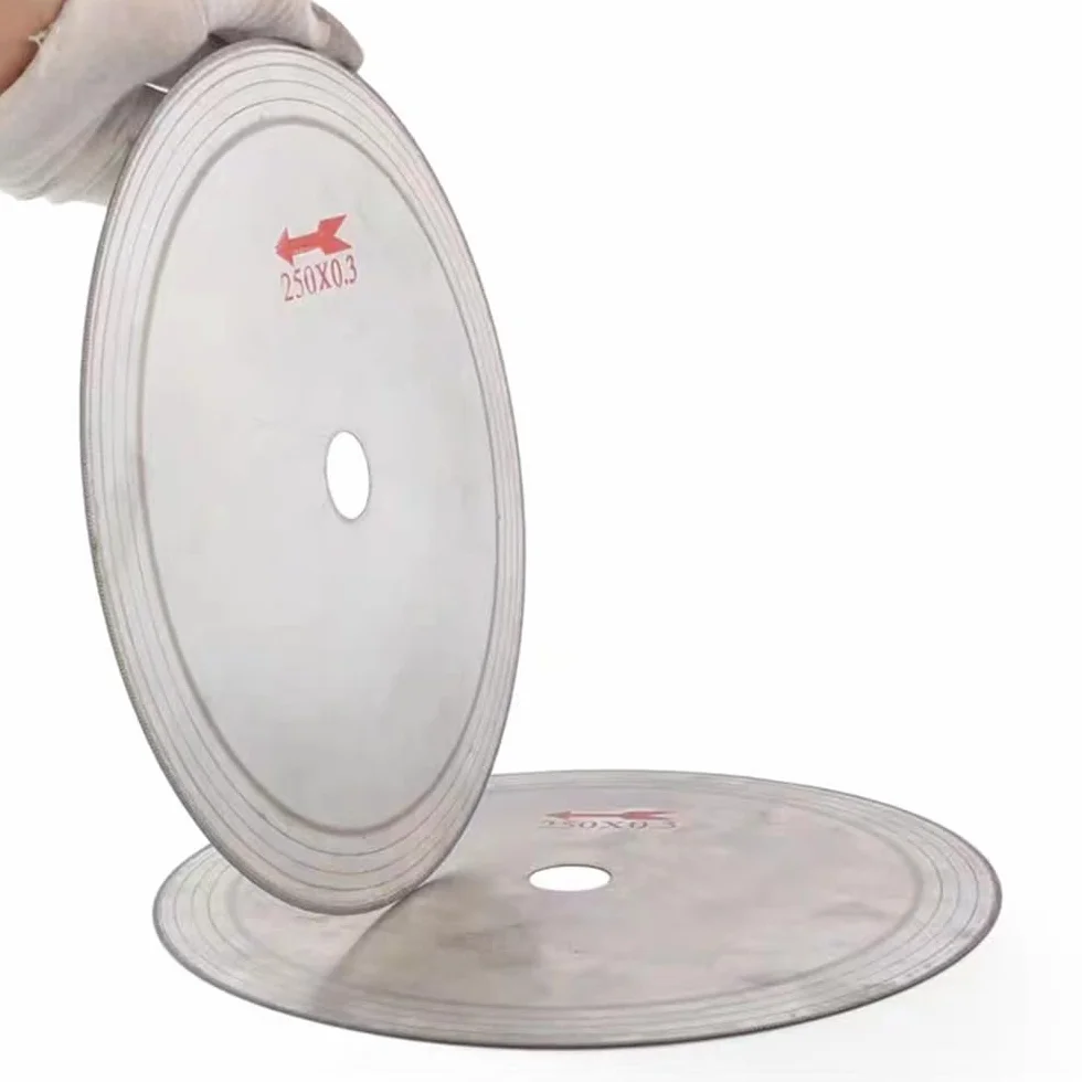Diamentowe brzeszczoty do pił, Ultracienkie diamentowe ostrze tnące 10"/250 mm, krawędź 0,55, kamień szlifierski do szkła jadeitowego, 1 szt