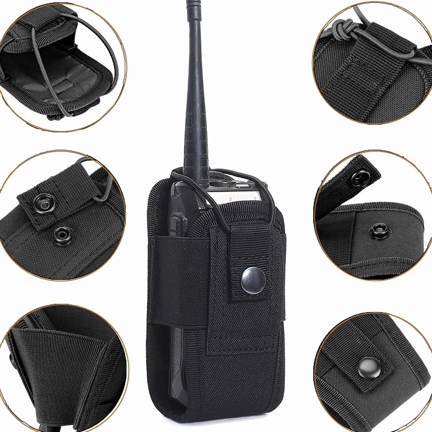 Molle Uchwyt na radio taktyczny Walkie-Talkie torba do przechowywania czarna