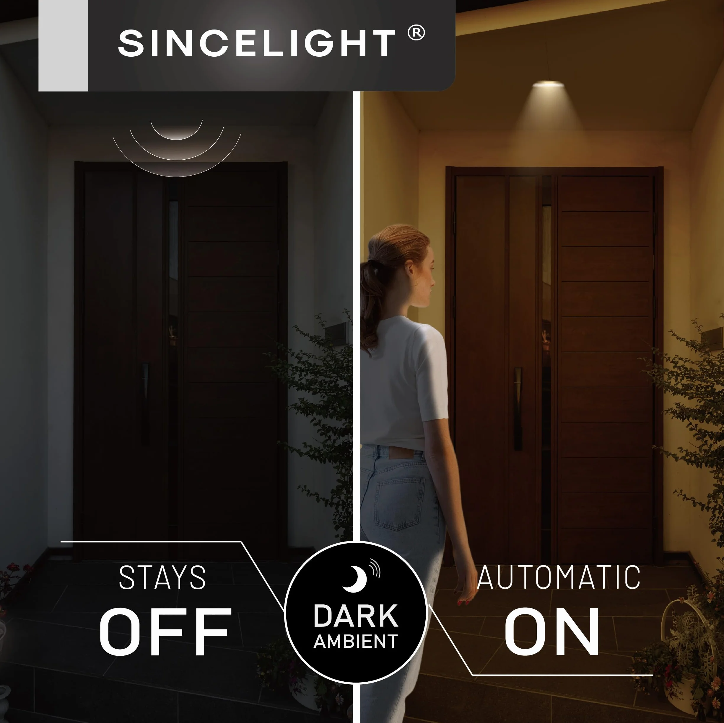 SINCELIGHT PIR Czujnik Ruchu LED Oprawa Wbudowana, 12W Wpuszczane Reflektory Sufitowe na otwory Φ75mm, Automatyczne WŁĄCZ./WYŁĄCZ., Aktywacja Ruchem, 4000K Neutralna Biel, 1 szt.