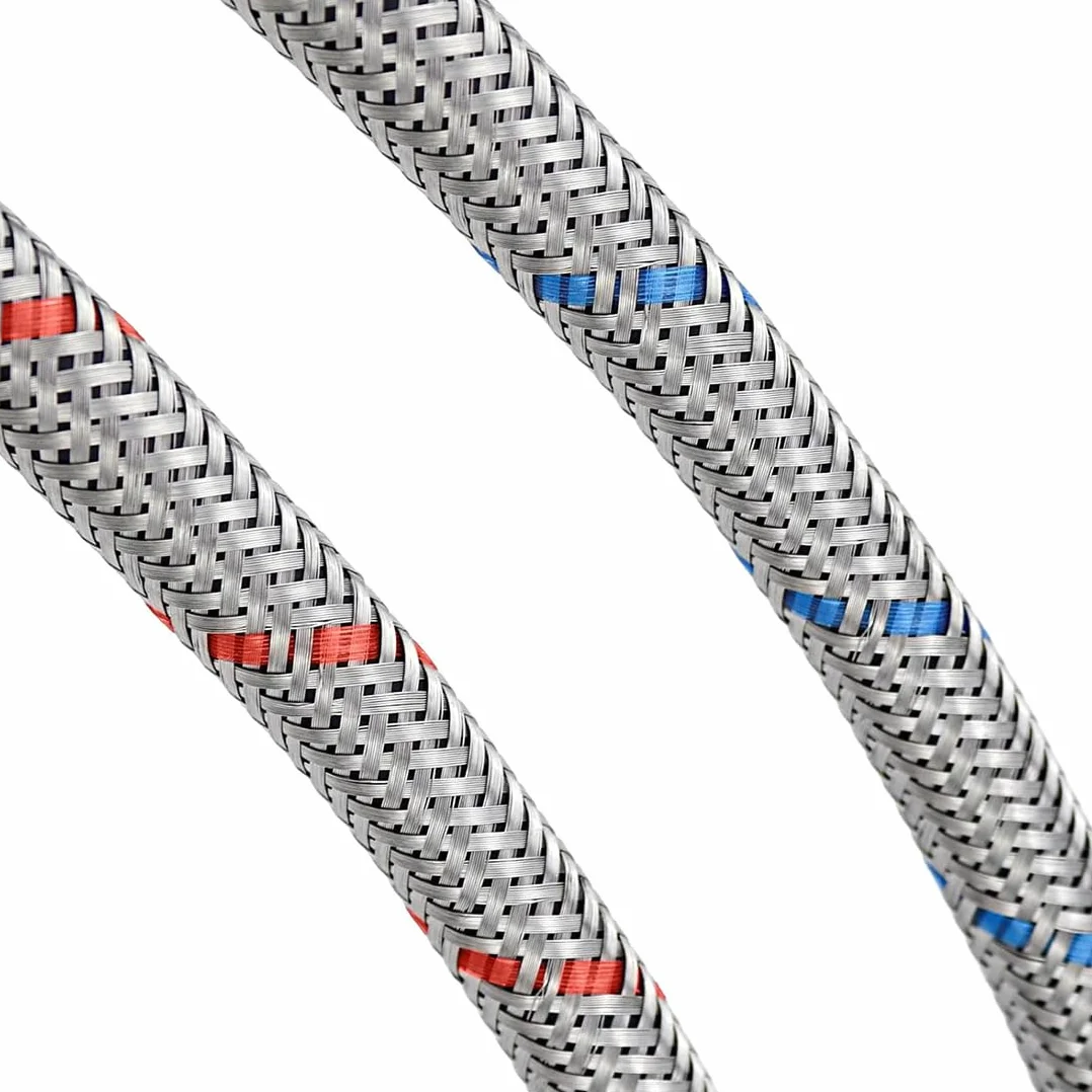 Wąż pancerny 3/8 cala – wąż elastyczny ze stali nierdzewnej 60 cm – kran przedłużający G3/8 x M10 – wąż przyłączeniowy do armatury kuchennej i łazienkowej, 2 sztuki