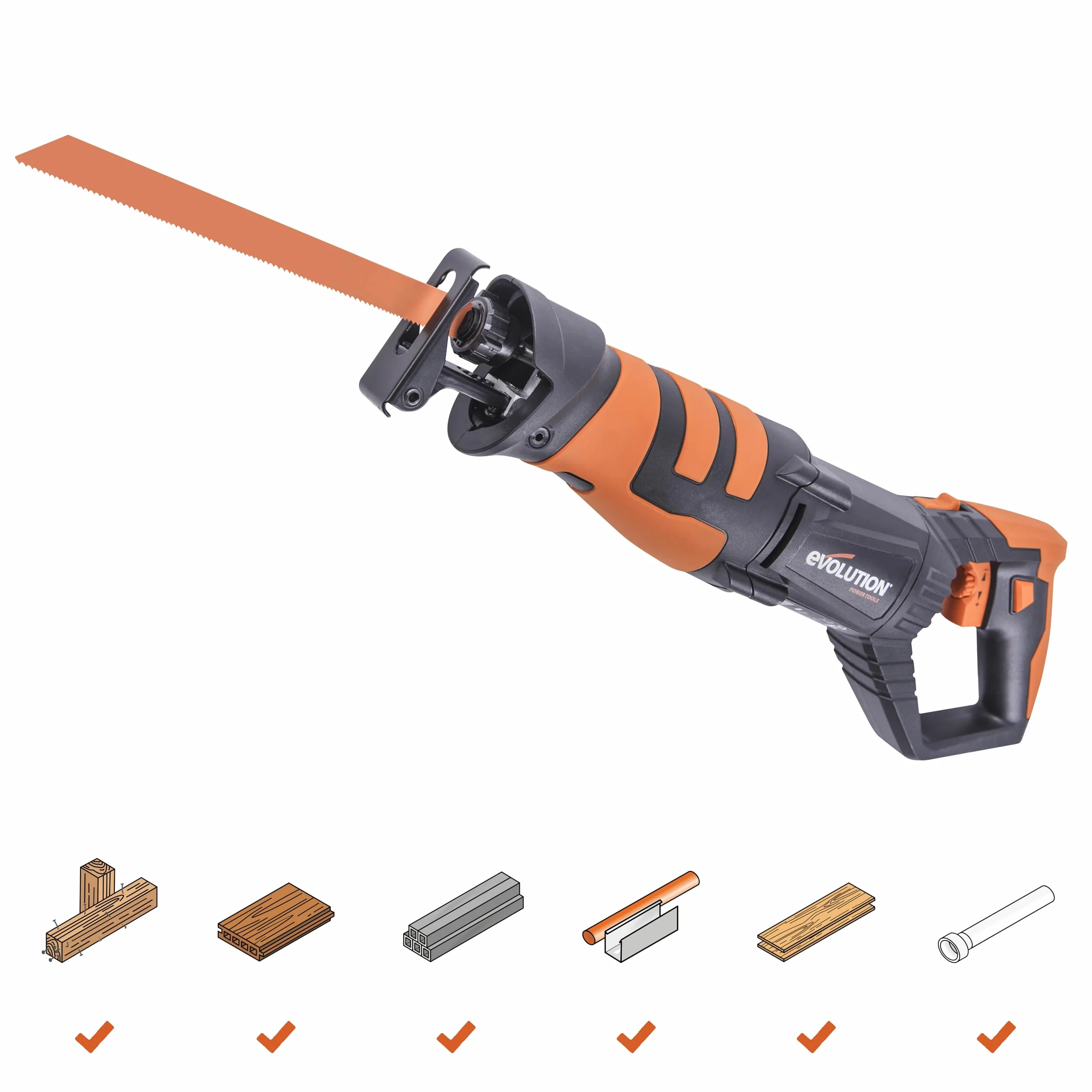 Evolution Power Tools R230RCP piła szablasta, piła uniwersalna, uchwyt obracany o 180°