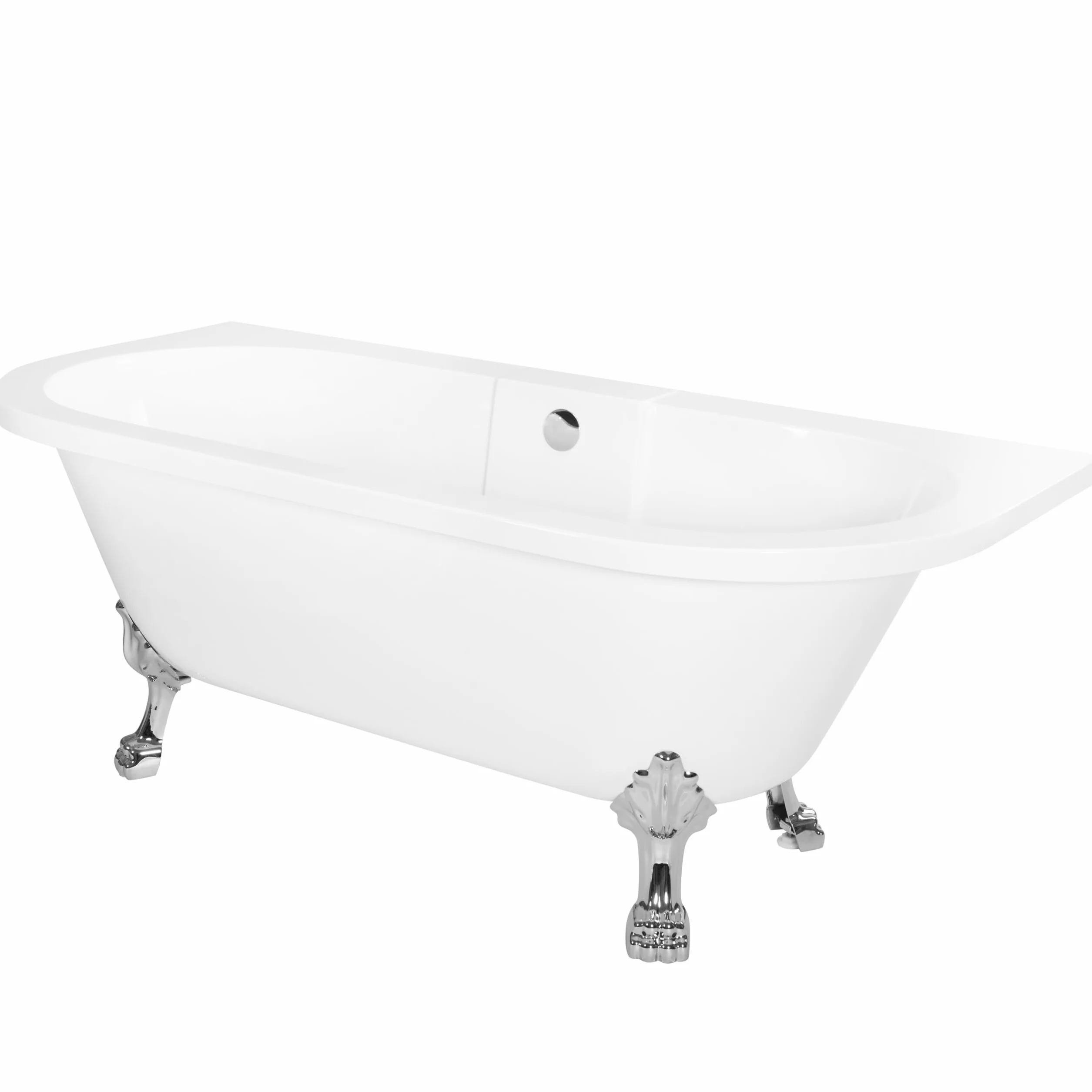 Rea - Wanna Przyścienna 170Cm Korfu, Biały, 170 X 76,5 X 63,5 Cm