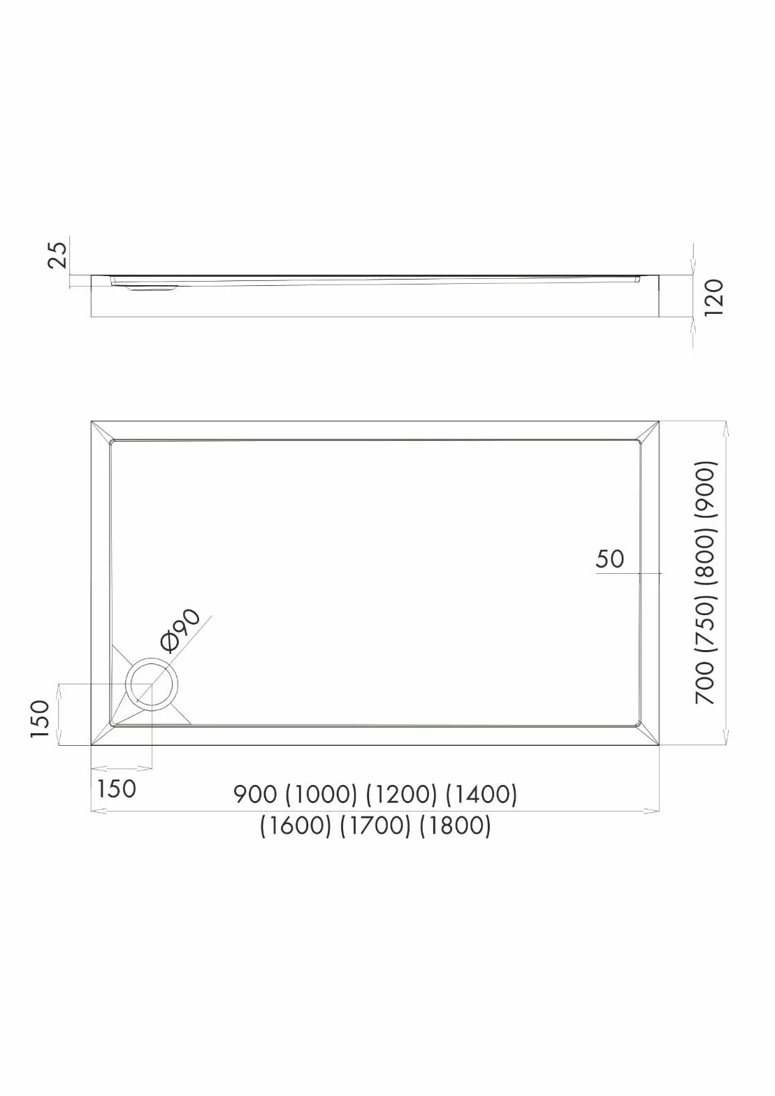 Brodzik prysznicowy wanna akrylowa z odpływem fartuch akrylowy Stabilsound® wraz z uchwytem wysokość montażu 12 cm (75 x 90 x 12)