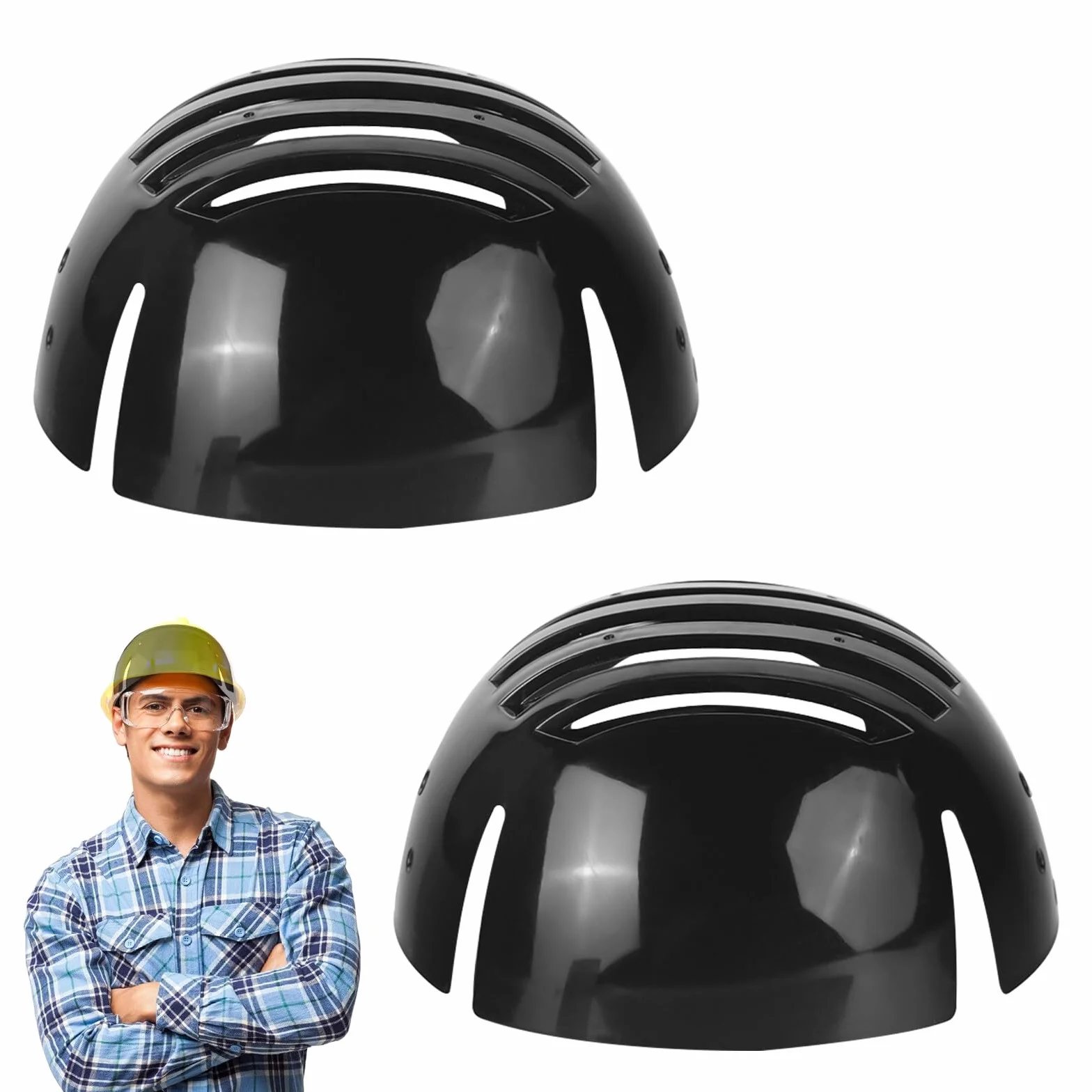 Uniwersalna wkładka do czapek bezpieczeństwa Bump Cap Insert: PRITOK 2 sztuki uniwersalnych wkładek z dodatkowym otworem wentylacyjnym, wkładka na kask ochronny, oddychająca, lekka, odporna na