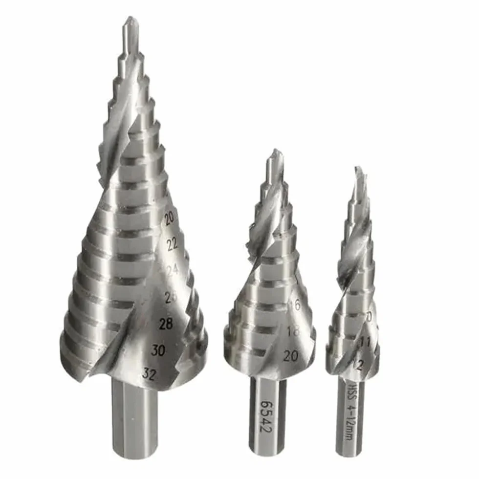 Wiertło stopniowe 4-12/20/32 mm HSS Hex Shank Groove Step Cone Drill Bit Hole Cutter - 4-12mm