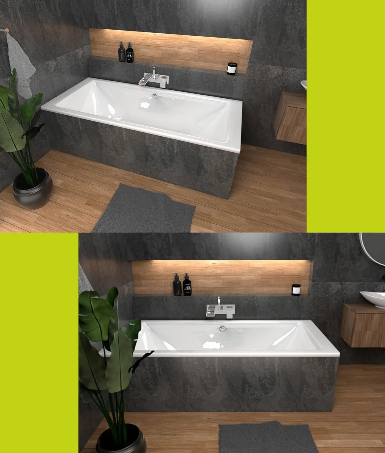 ECOLAM duża wanna prostokątna 200x90 cm akrylowa TAMI + obudowa styropianowa do opłytkowania wanna idealna dla 2 osób bezpośrednio od producenta w zestawie syfon silikon stelaż
