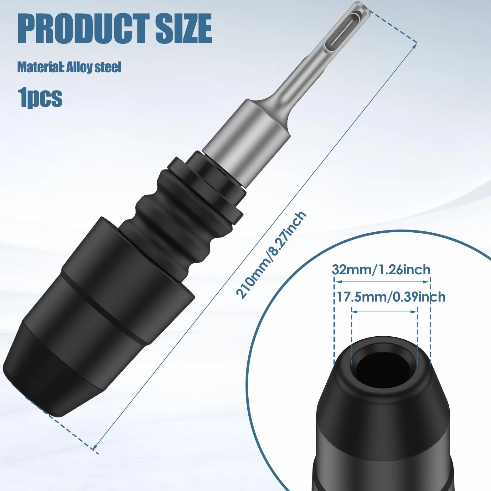 SDS Plus to SDS Max adapter ze stopu stali, obrotowy wiertło udarowe, adapter wiertarki wielofunkcyjnej, konwerter szybkiej wymiany do konserwacji dróg budowlanych