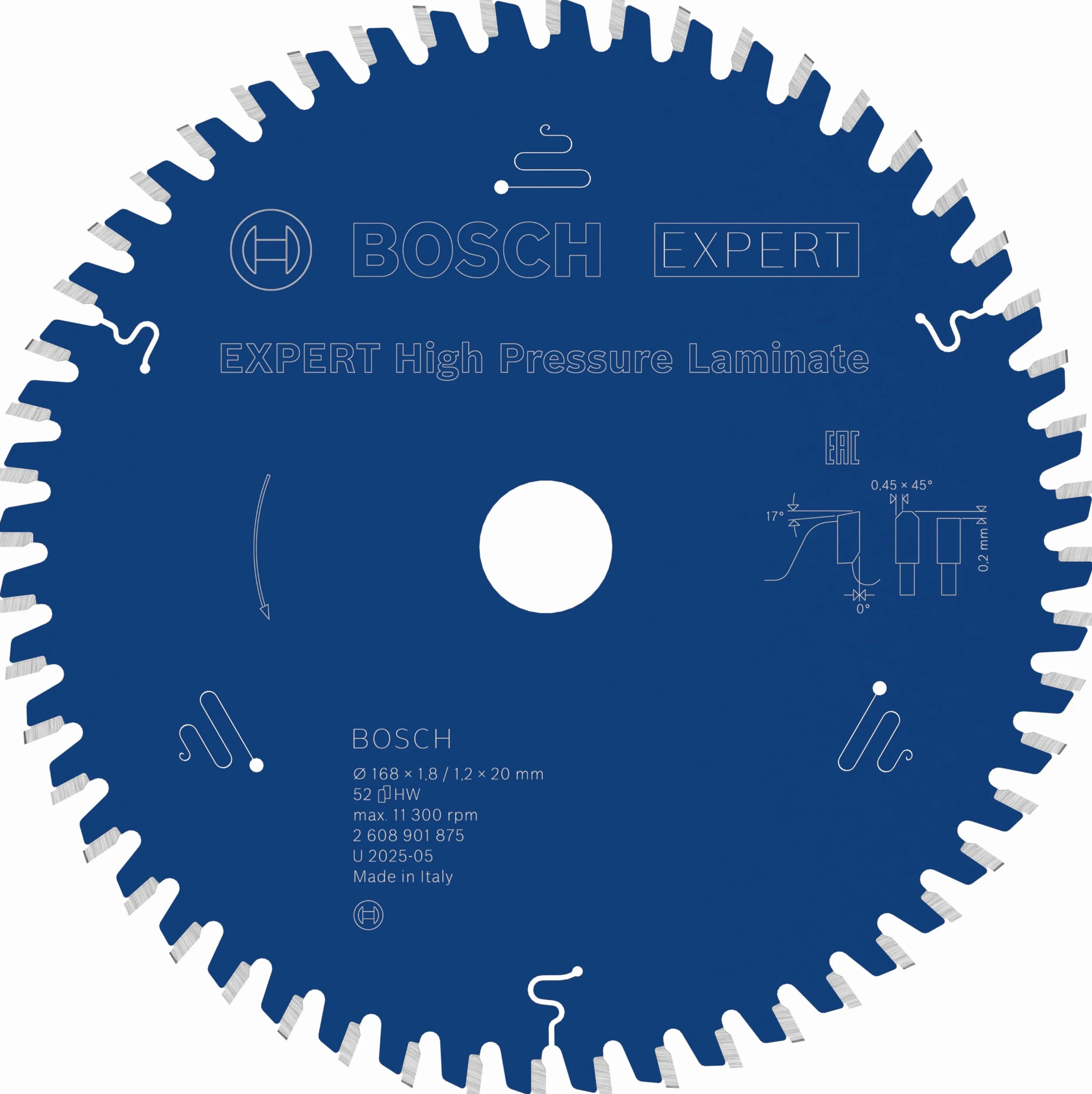 Bosch 1x Tarcza pilarska EXPERT High Pressure Laminate (do Laminat wysokociśnieniowy HPL, Ø mm, Professional Akcesoria Przewodowe ręczne pilarki tarczowe)