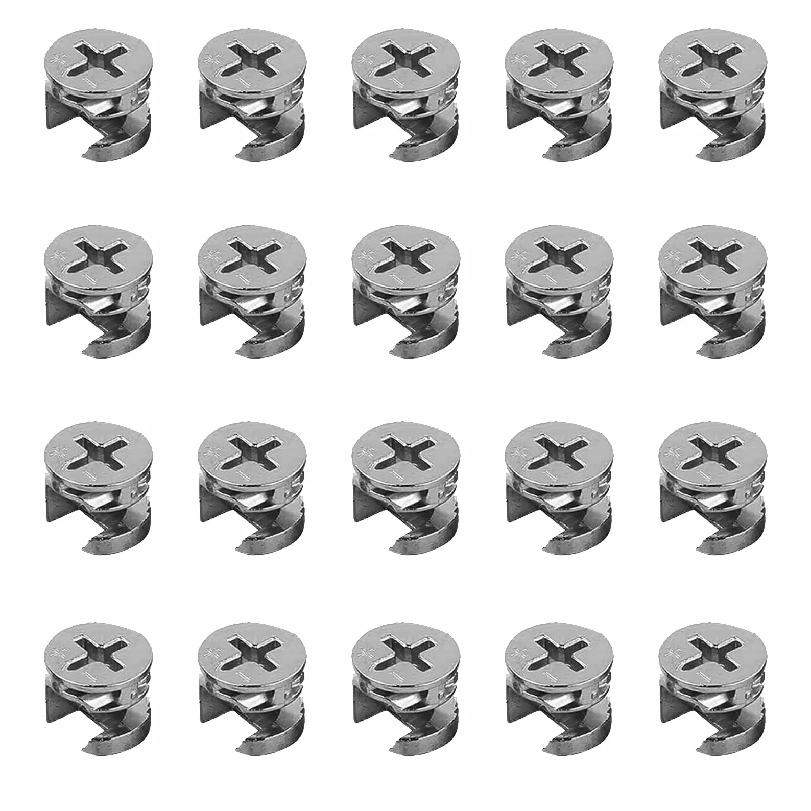 20 sztuk mimośrodowych łączników meblowych, ze stopu cynku, mimośrodowe łączniki przegubowe, 15 x 12 mm, nakrętka zamykająca krzywki, wytrzymałe łączniki meblowe, łącznik mimośrodowy do szafek,
