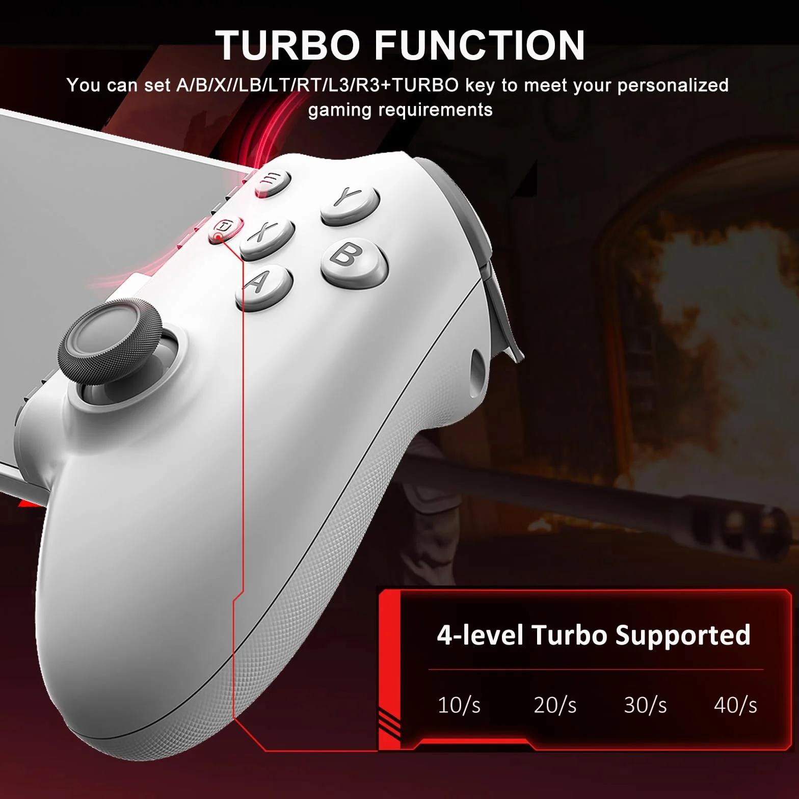 Kontroler USB C do iPada/tabletu 6,7-11 cala, joystick Plug and Play, Remote Play Controller do PS5/Xbox/PC, Cloud Game, Hall Rocker/Trigger, Passthrough Charging