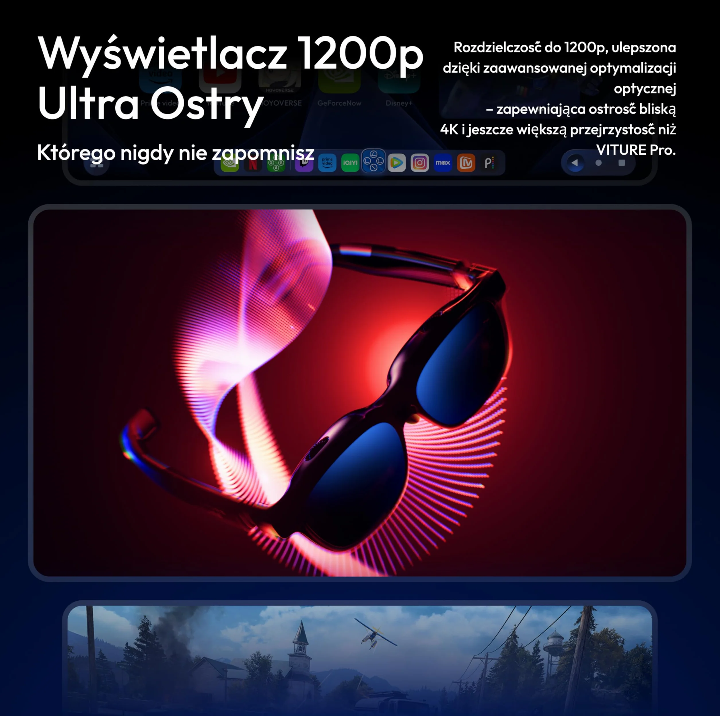 VITURE Luma Pro XR Okulary 152" 1200p 120Hz Ultra Ostry wyświetlacz 52° FOV Folia Elektrochromowa Harman Audio dla iPhone Android Mac PC Steam Deck Switch 2