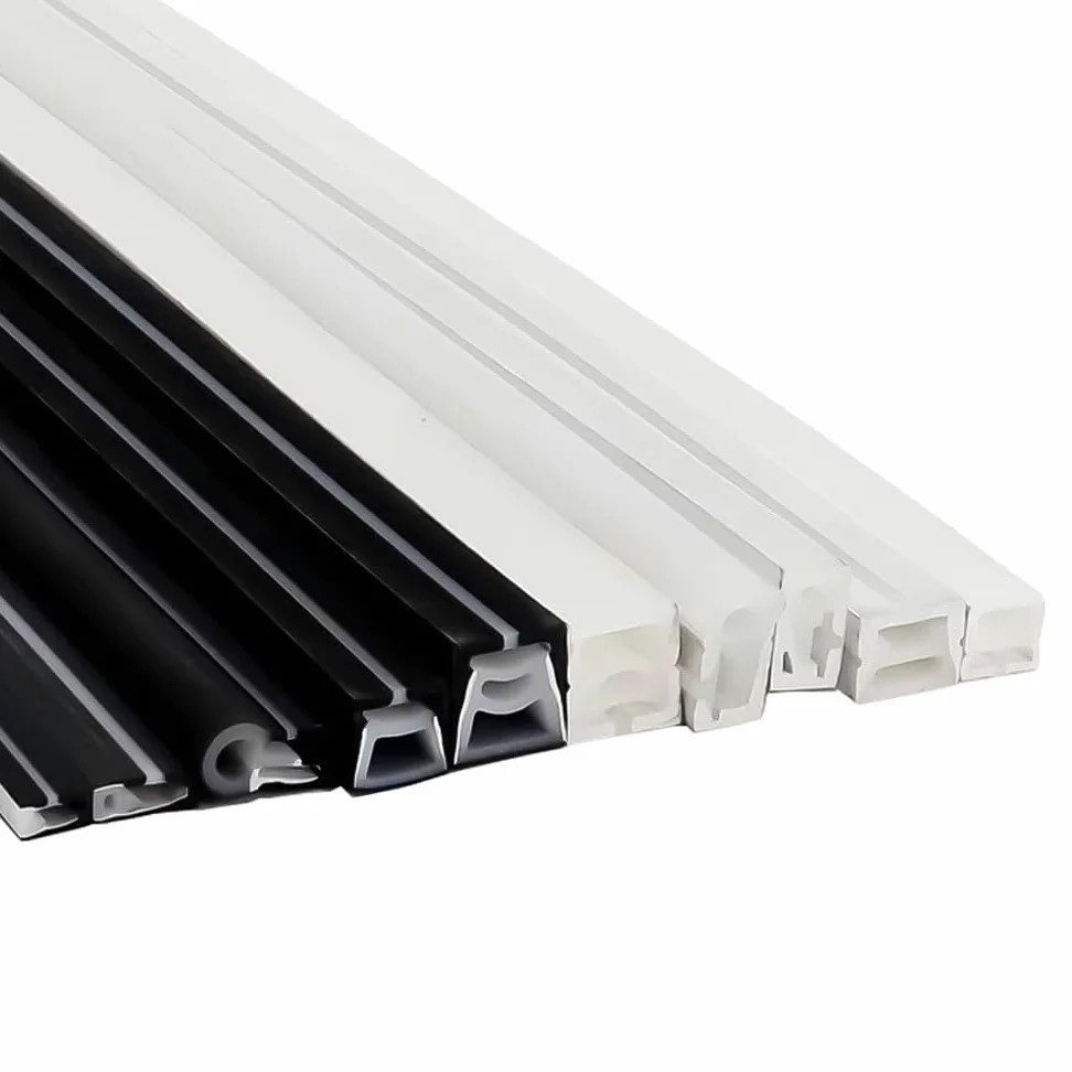 Rurka LED Neon Flex Silikonowa wodoodporna listwa oświetleniowa do dekoracji wnętrz na zewnątrz - Jednolity blask Możliwość zginania 1 szt(Black-1010-4m)