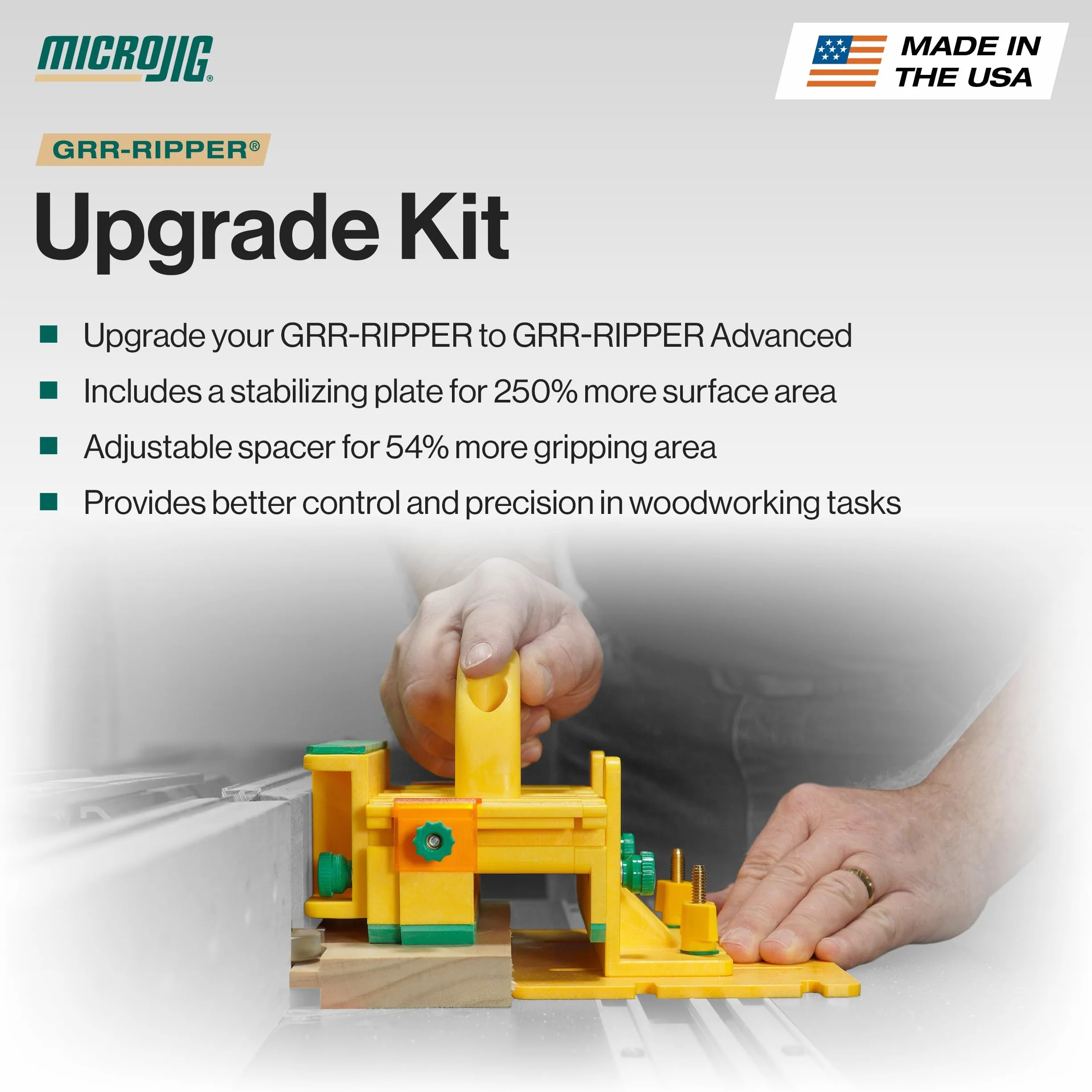 MICROJIG GRR-Ripper GRAK-404 Zestaw modernizacyjny do bloku pchanego Gr-100, żółty