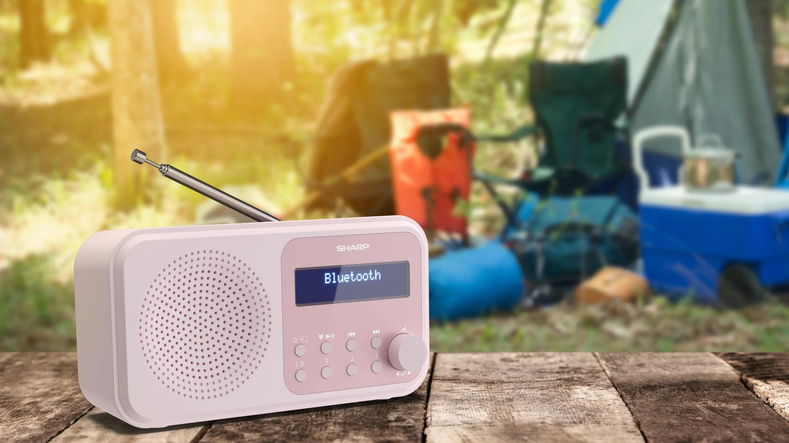 SHARP DR-P420 przenośne radio cyfrowe DAB DAB+ FM RDS USB Bluetooth 5.0 budzik różowy