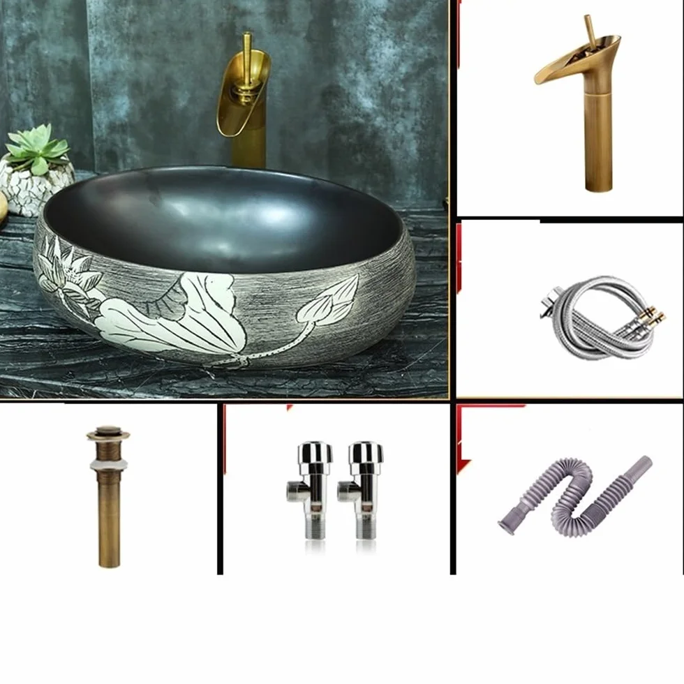 Odporna na zarysowania ceramiczna umywalka retro umywalka nablatowa toaleta chińska umywalka łazienkowa