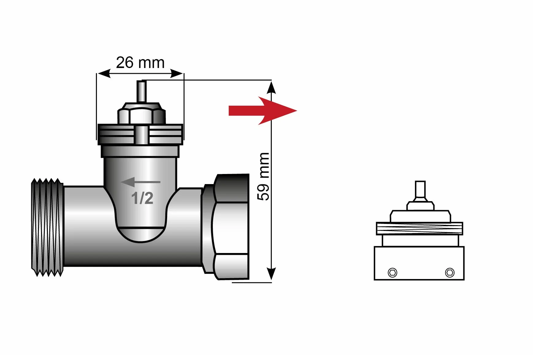 Eurotronic 700099 Adapter Metalowy do Elektronicznych Termostatów, Metal, 1.5 x 1.5 x 1.5 cm