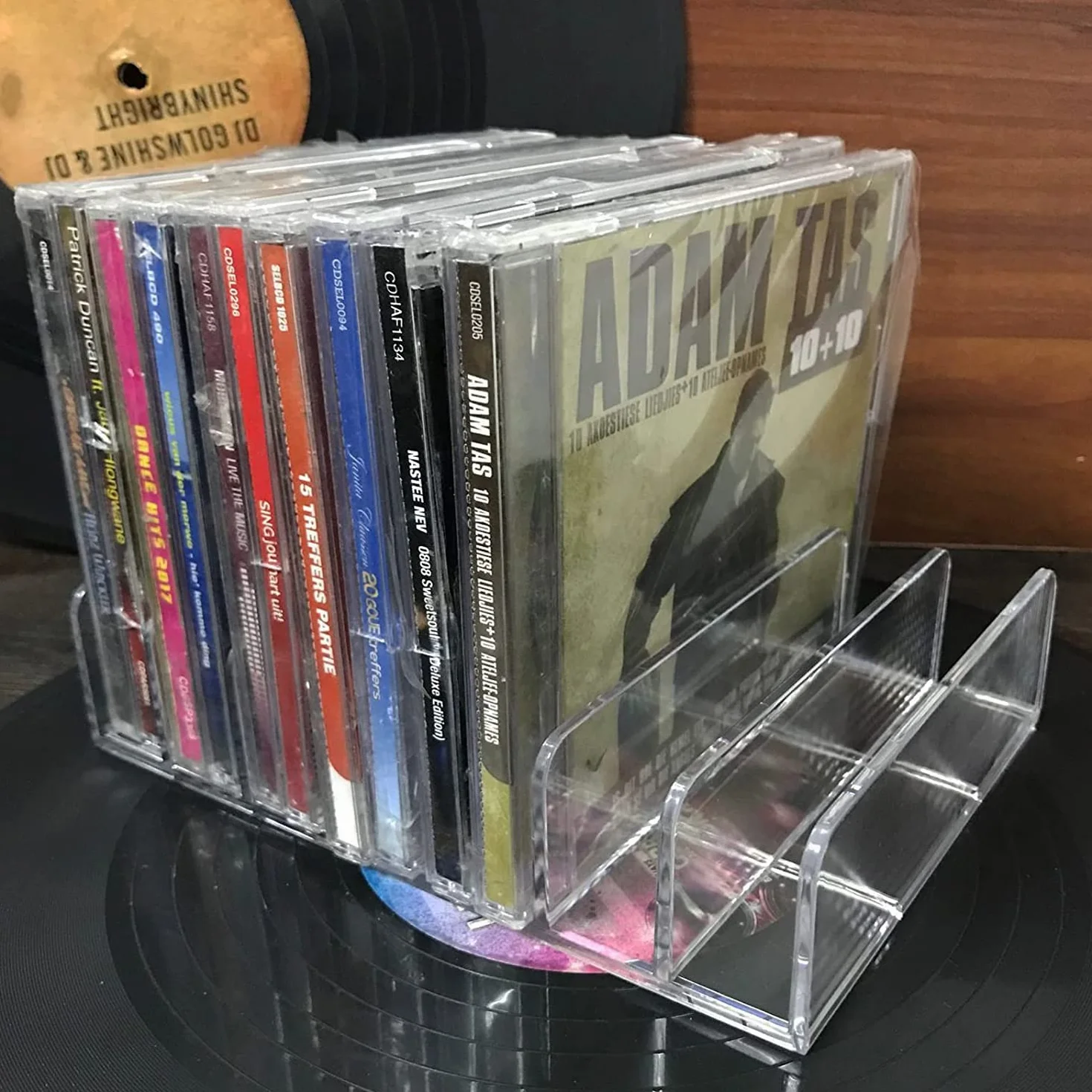 Przezroczysty akrylowy uchwyt na CD DVD pudełko do przechowywania stojak na 14 płyt