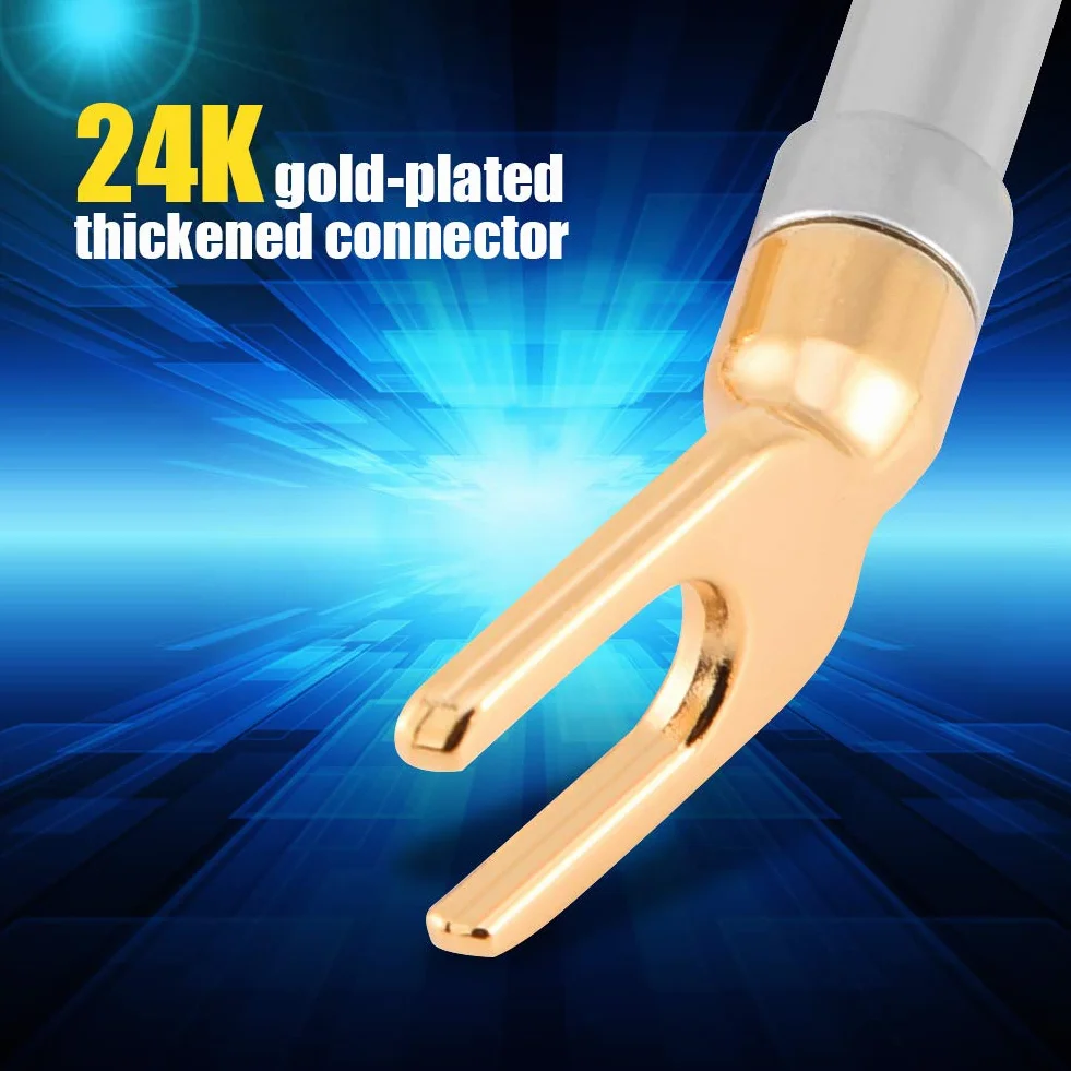 Złącza widełkowe Hi-Fi, 6 sztuk pozłacane 4mm bananowy widelec typu U Y wtyczka widełkowa złącze przewodu głośnikowego uchwyt śrubowy za darmo
