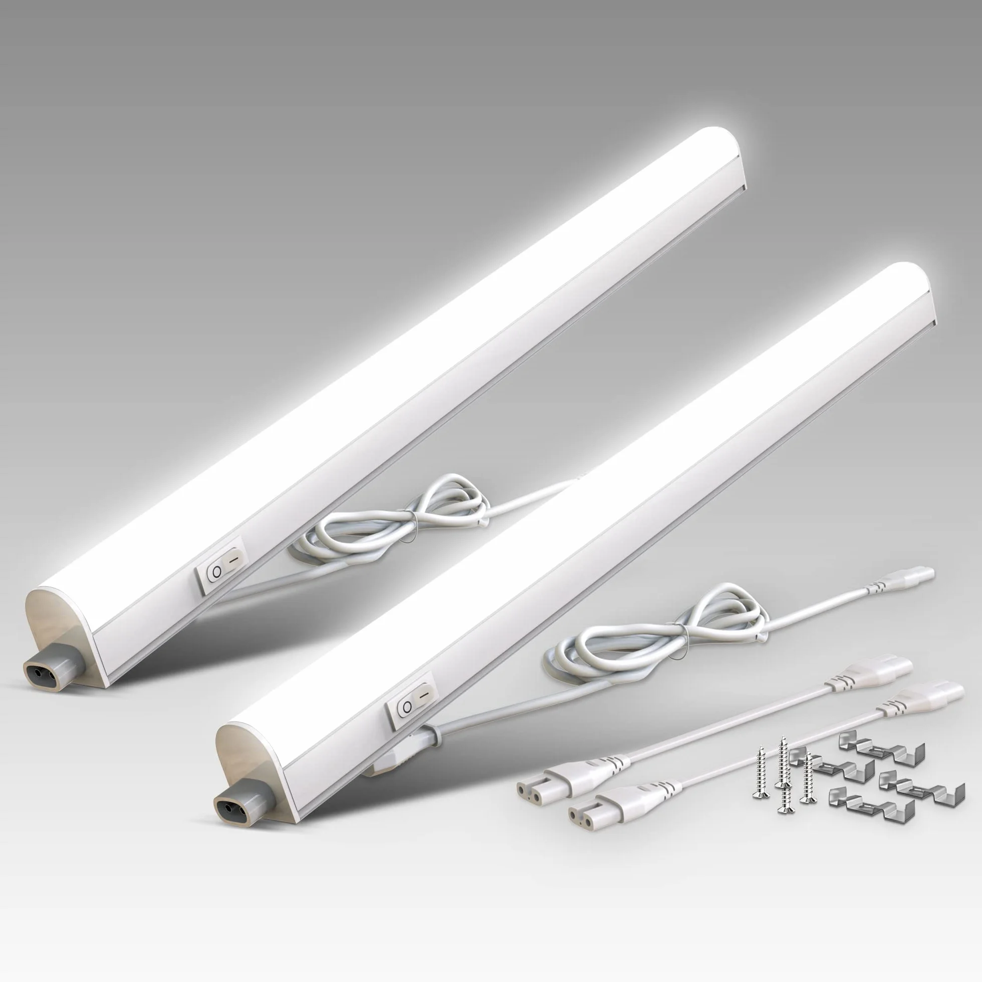 B.K.Licht 2 sztuki LED oswietlenie podszafkowe I listwa swietlna I 57,3cm I 8W I 700lm I 4.000K neutralna biel I mozliwosc przedluzenia przez system wtykowy