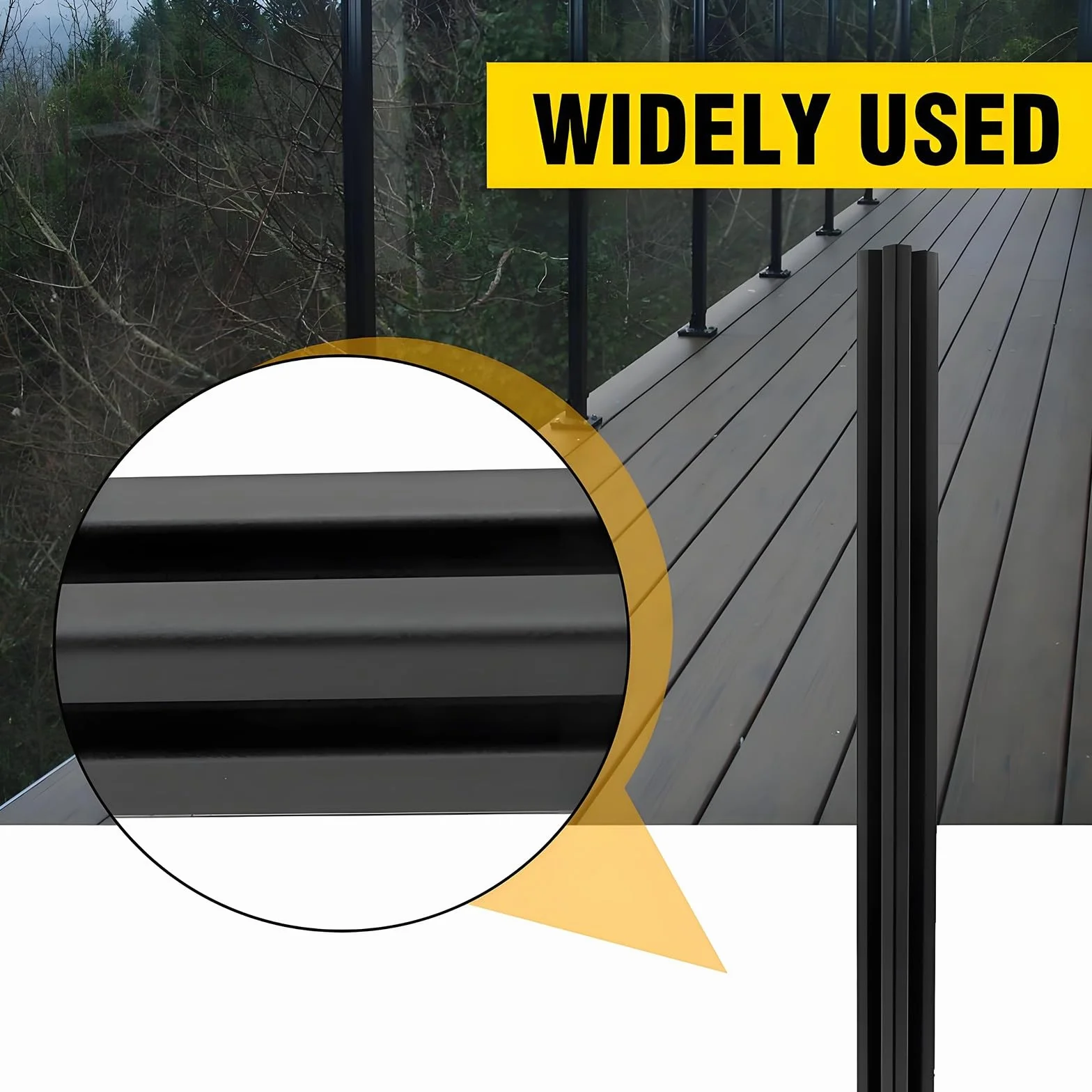 Zestaw balustrad szklanych ze stali nierdzewnej 304 do użytku wewnątrz i na zewnątrz, czarne słupki narożne z akcesoriami, 70 cm, wysoka szklana balustrada na tarasy i tarasy