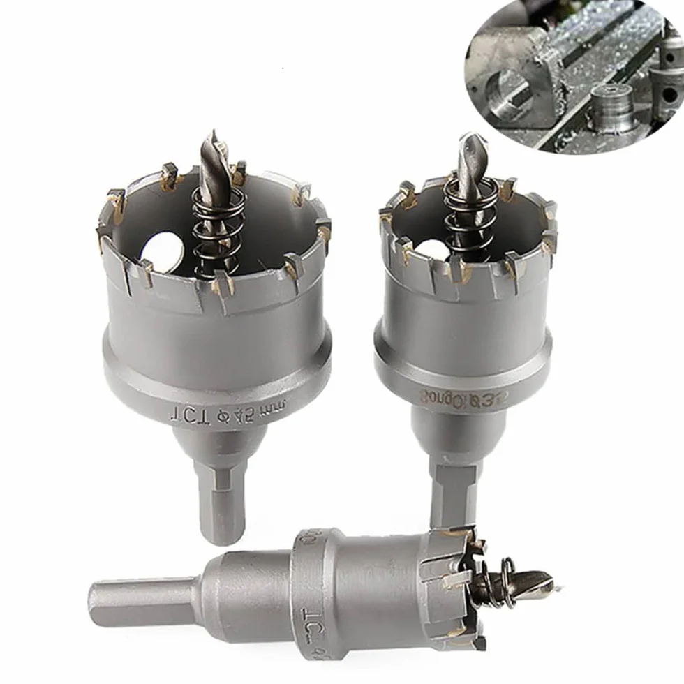 1pc 16-50mm wiertło rdzeniowe otwornica ze stali nierdzewnej TCT wiertło z końcówką węglikową cięcie metalu elektronarzędzia do wiercenia, 89 mm